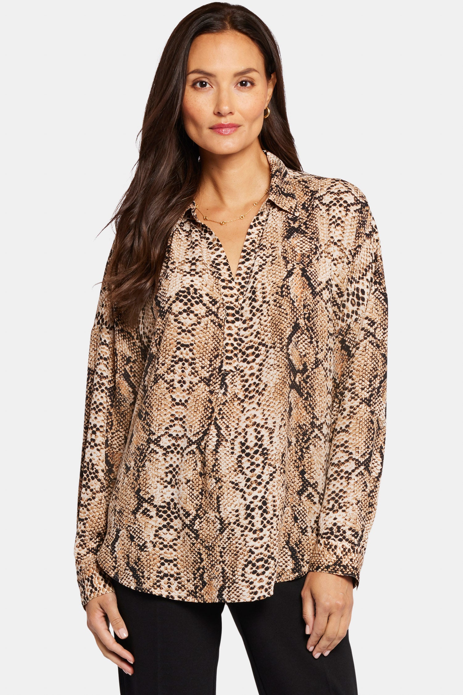 NYDJ Becky Blouse  - Victorian Python Pink Taupe