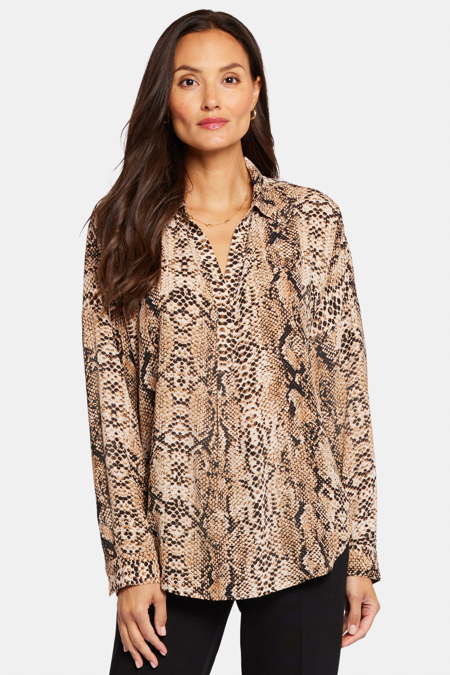 NYDJ Becky Blouse  - Victorian Python Pink Taupe