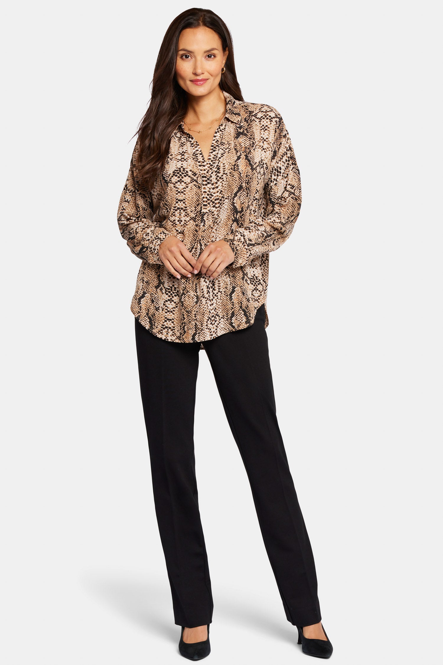 NYDJ Becky Blouse  - Victorian Python Pink Taupe