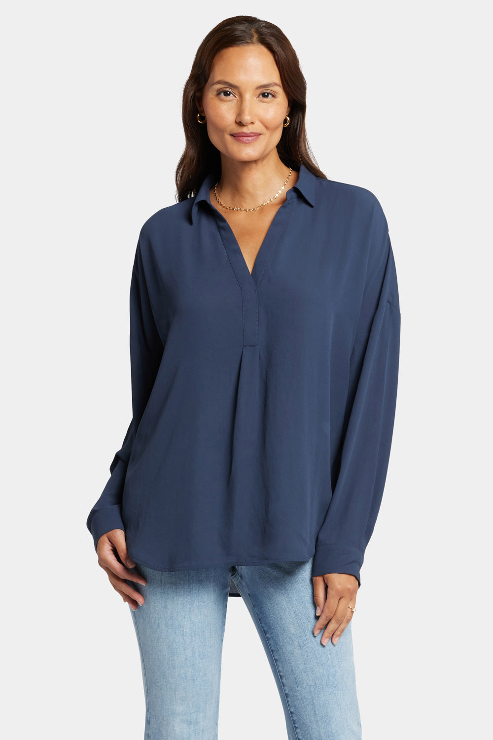NYDJ Becky Blouse  - Oxford Navy