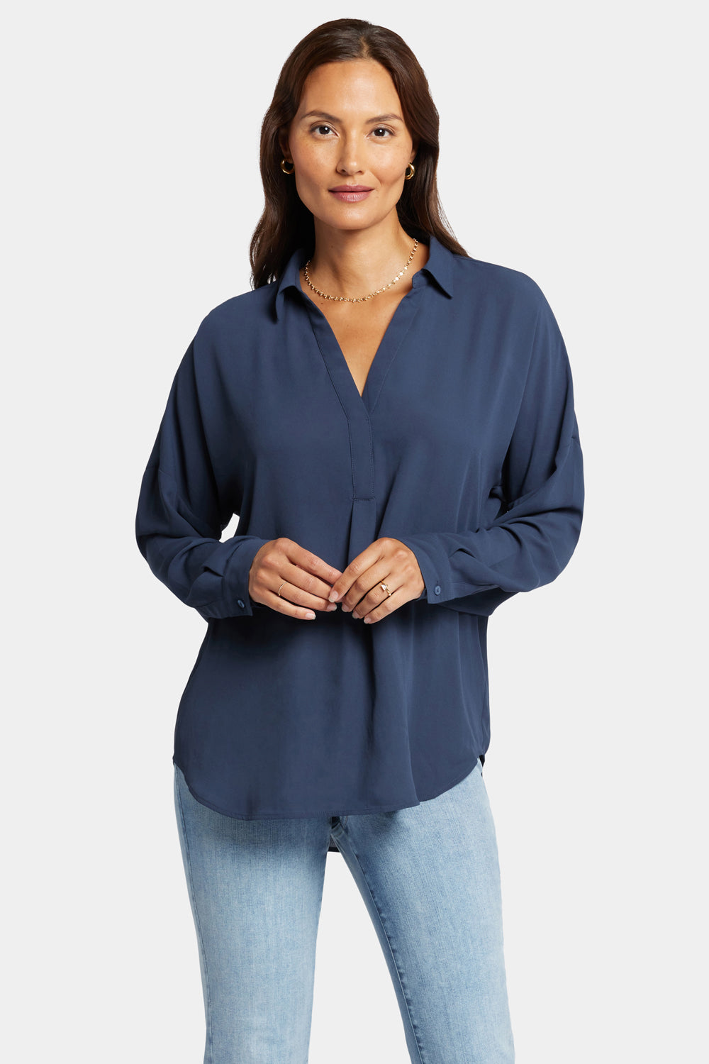 NYDJ Becky Blouse  - Oxford Navy