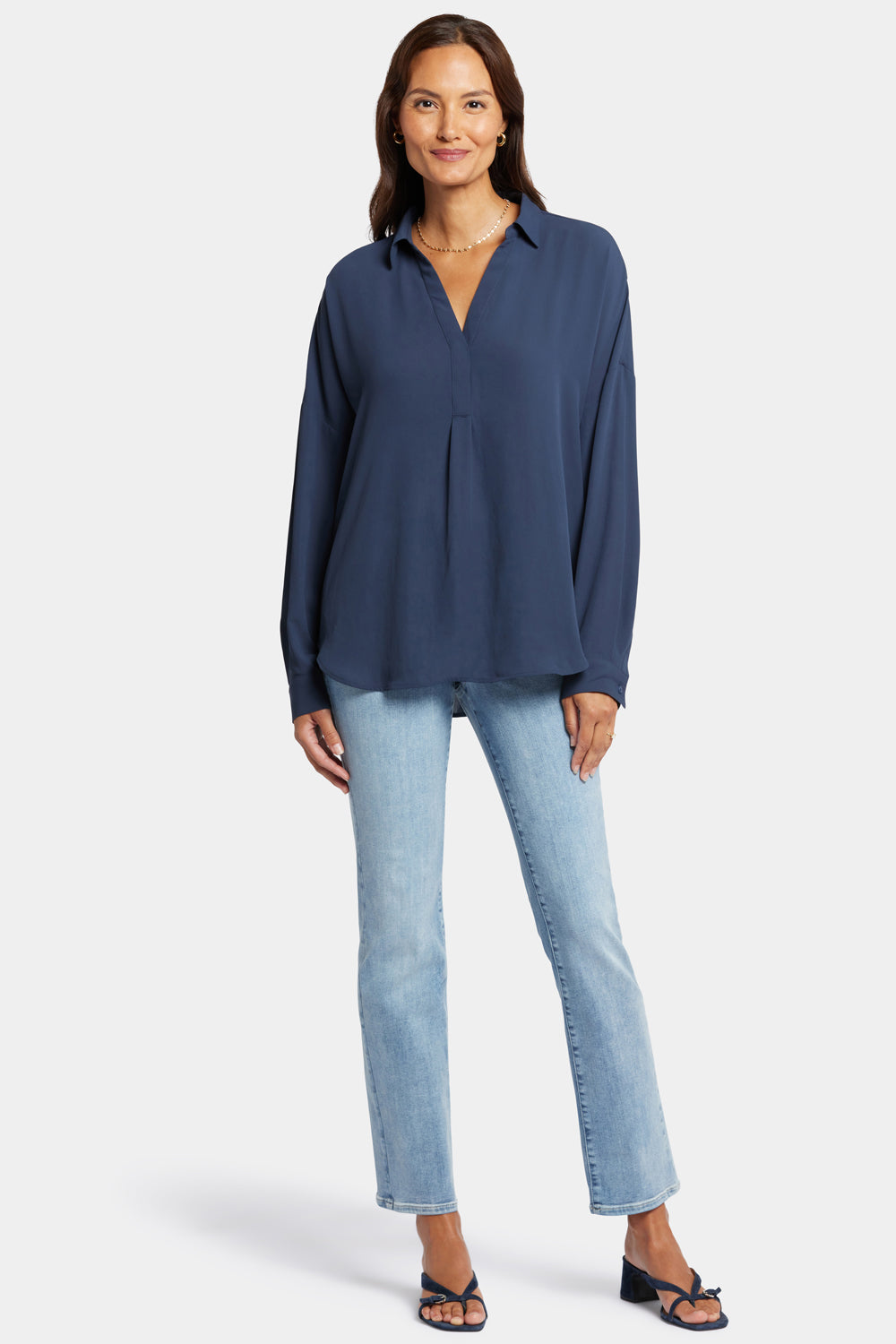 NYDJ Becky Blouse  - Oxford Navy