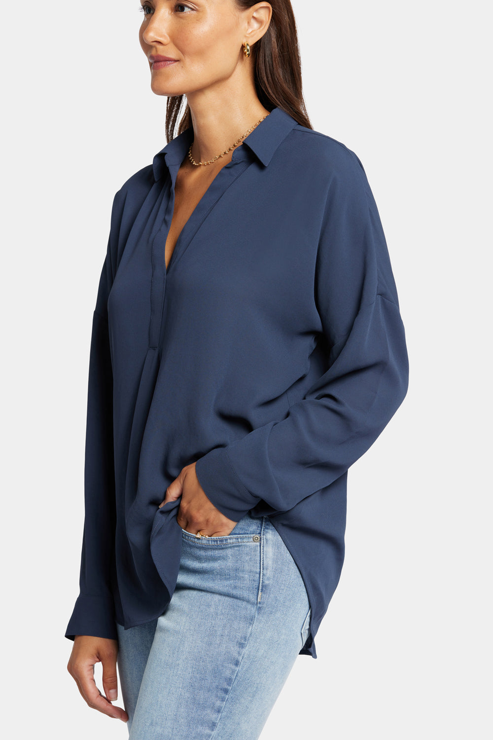 NYDJ Becky Blouse  - Oxford Navy