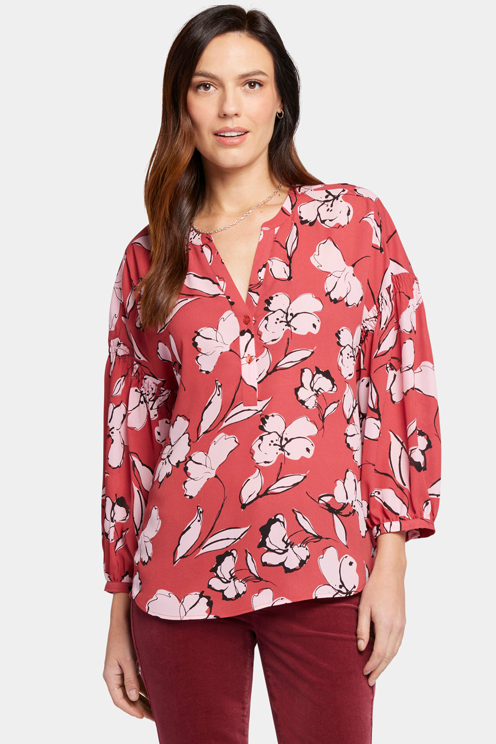 NYDJ Paulina Peasant Blouse  - Bountiful