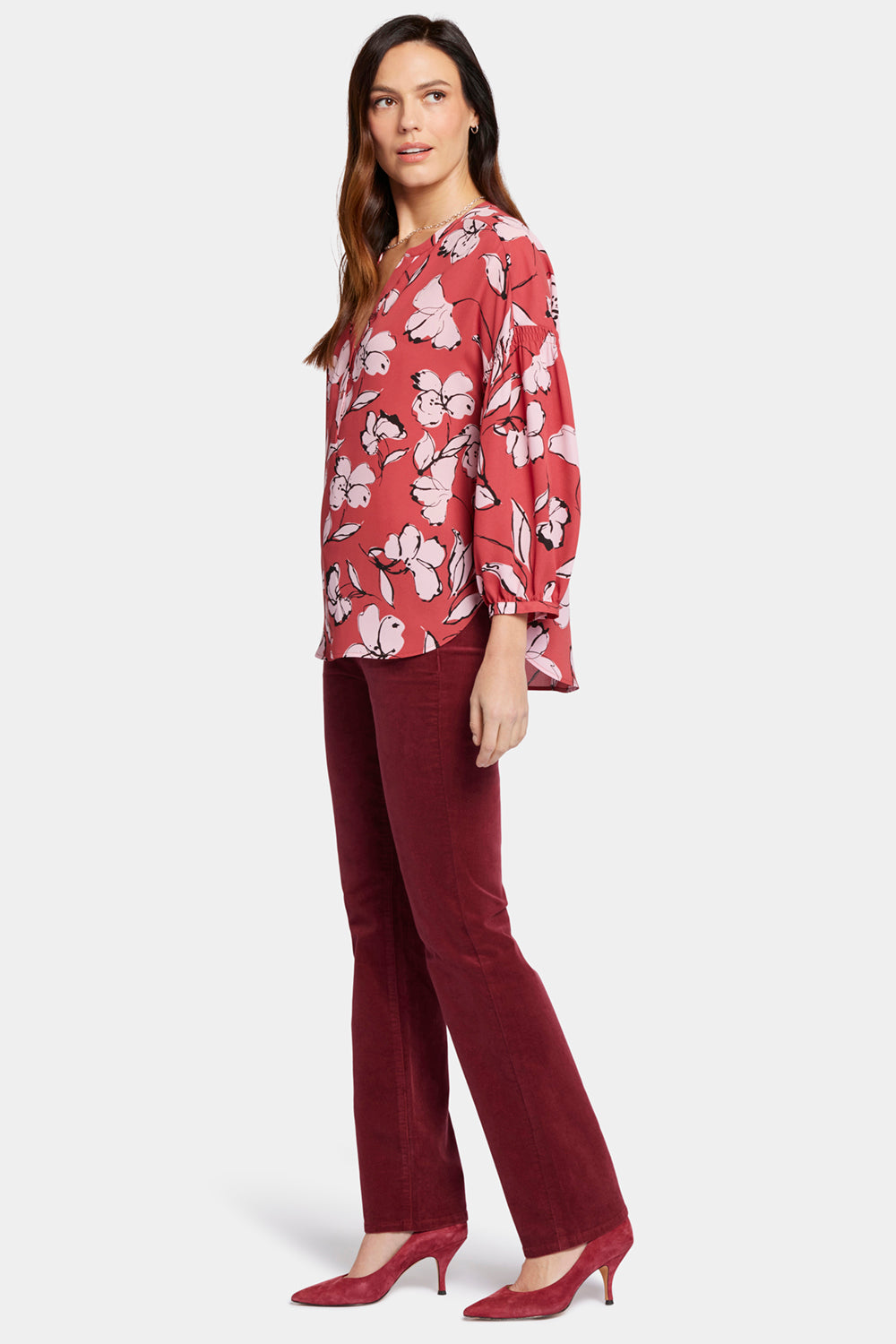 NYDJ Paulina Peasant Blouse  - Bountiful