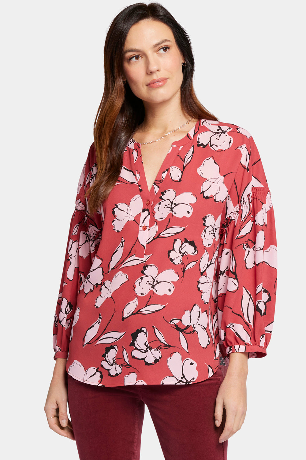 NYDJ Paulina Peasant Blouse  - Bountiful