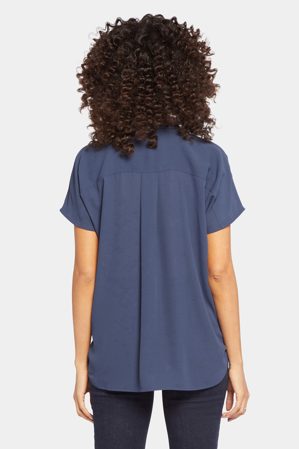 NYDJ Becky Short Sleeved Blouse  - Oxford Navy