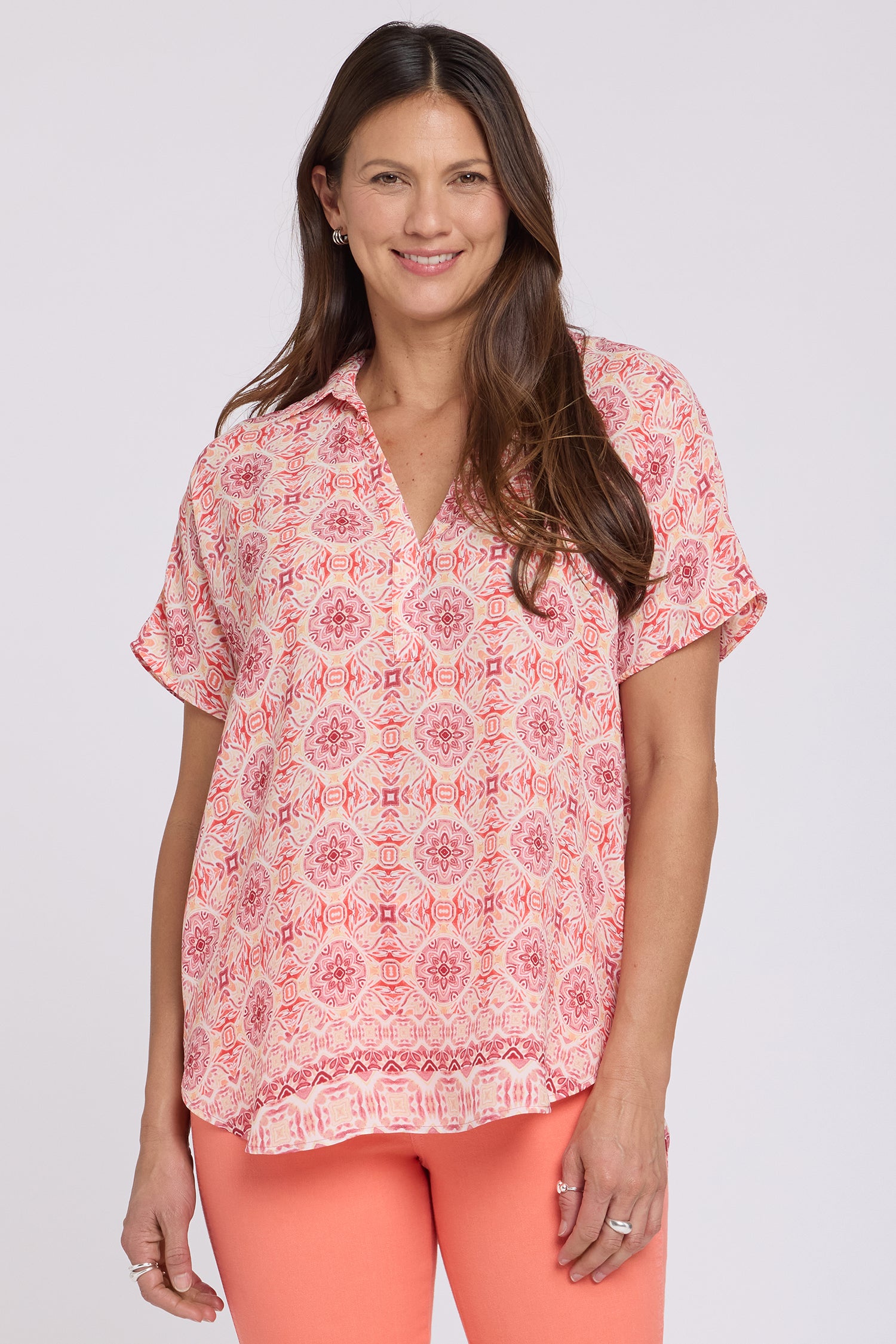 NYDJ Becky Short Sleeved Blouse  - The Paloma