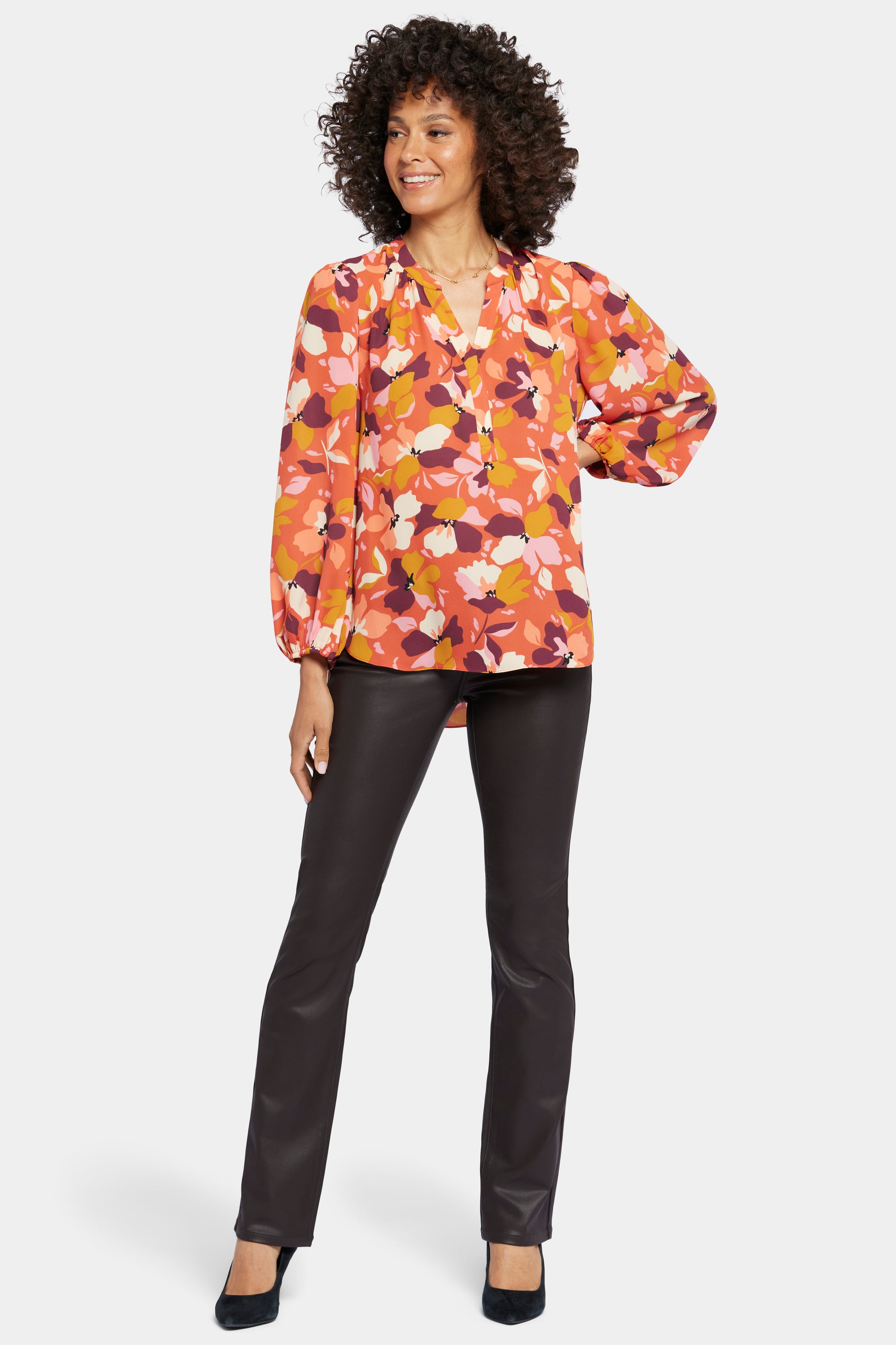NYDJ Puff Sleeve Popover Top  - Gingervale