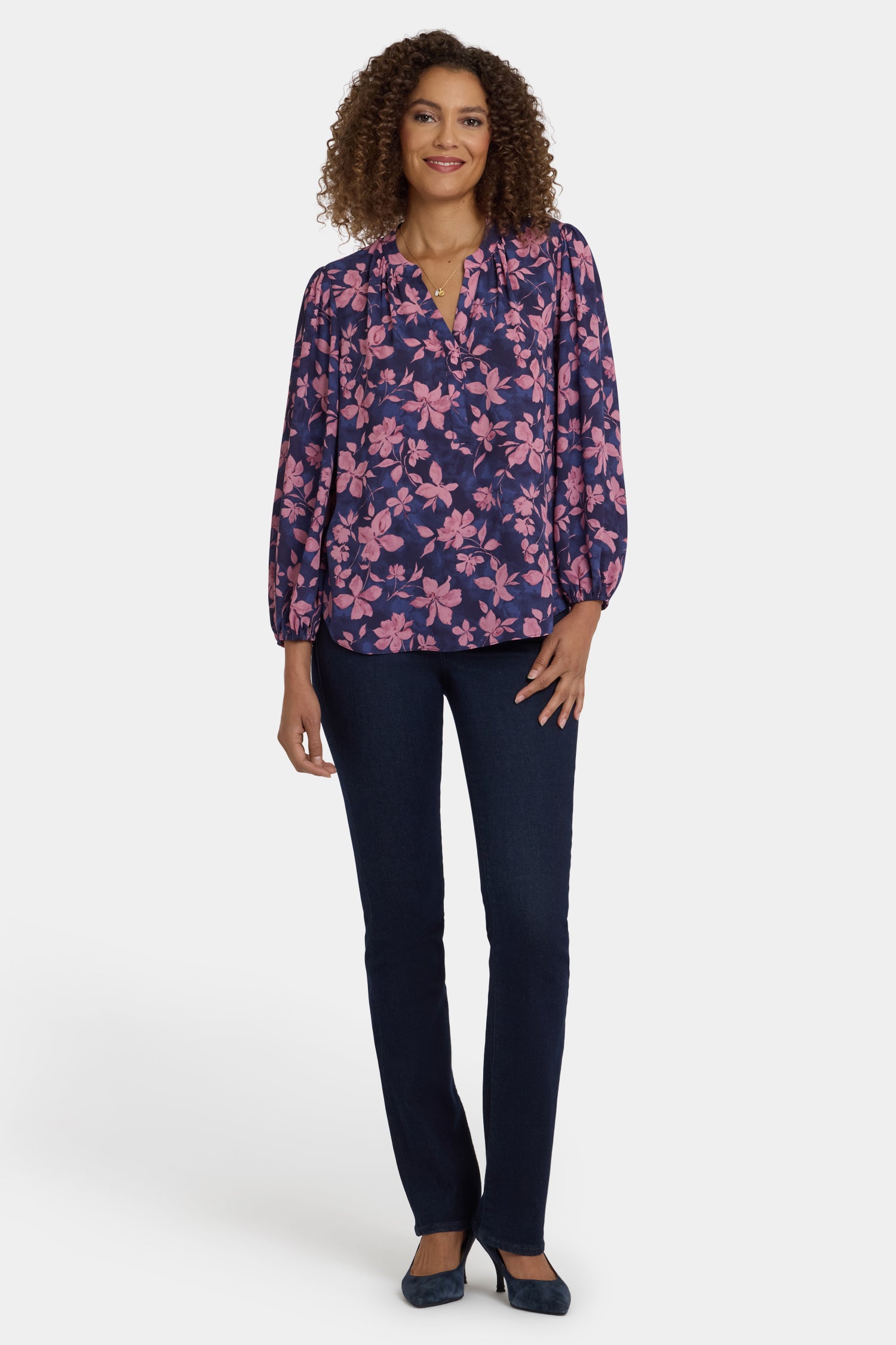 NYDJ Puff Sleeved Popover Top  - Felicita