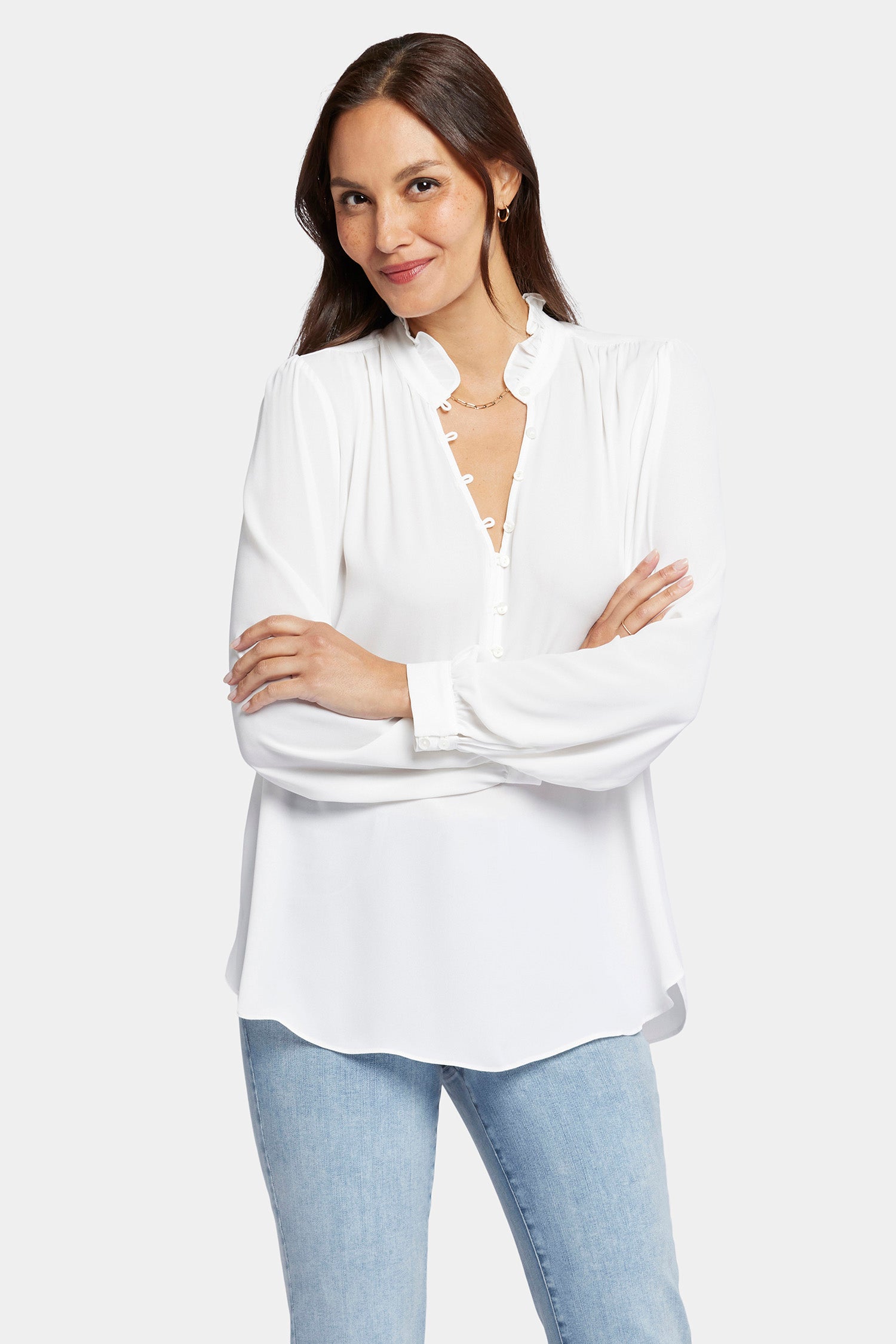 NYDJ Hannah Blouse  - Optic White