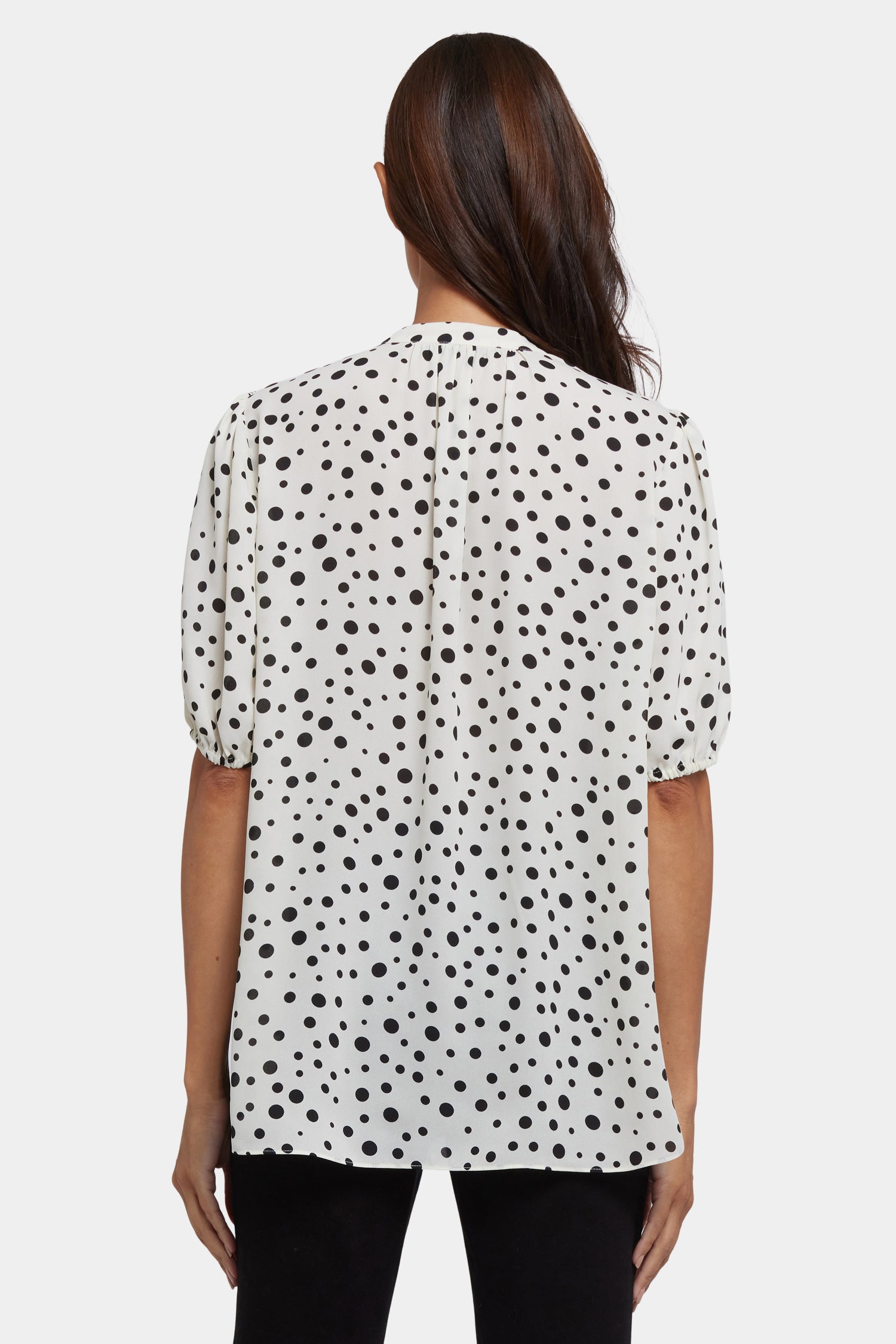 NYDJ Short Puff Sleeved Popover Top  - Josephine Dots
