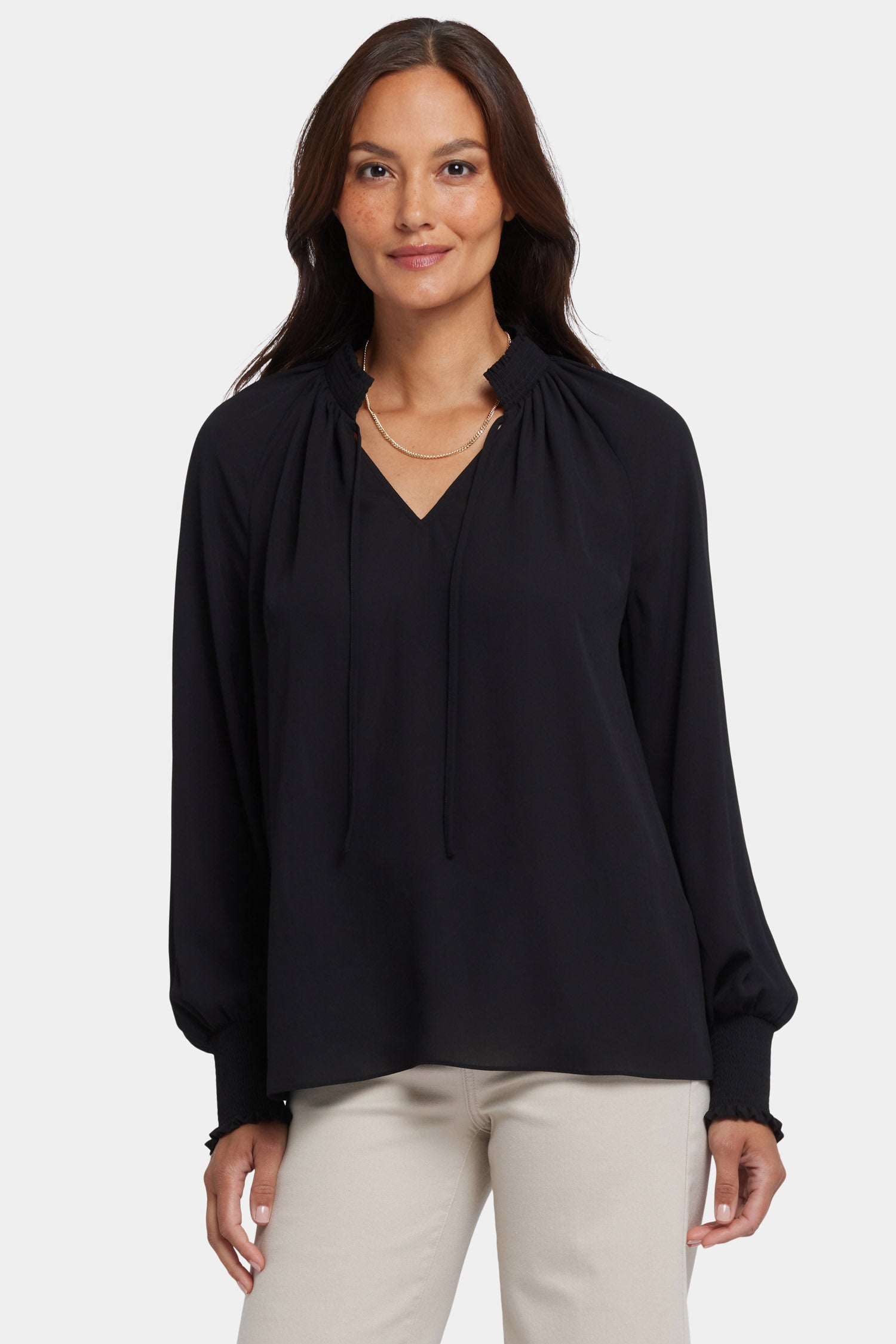 NYDJ Gemma Blouse  - Black