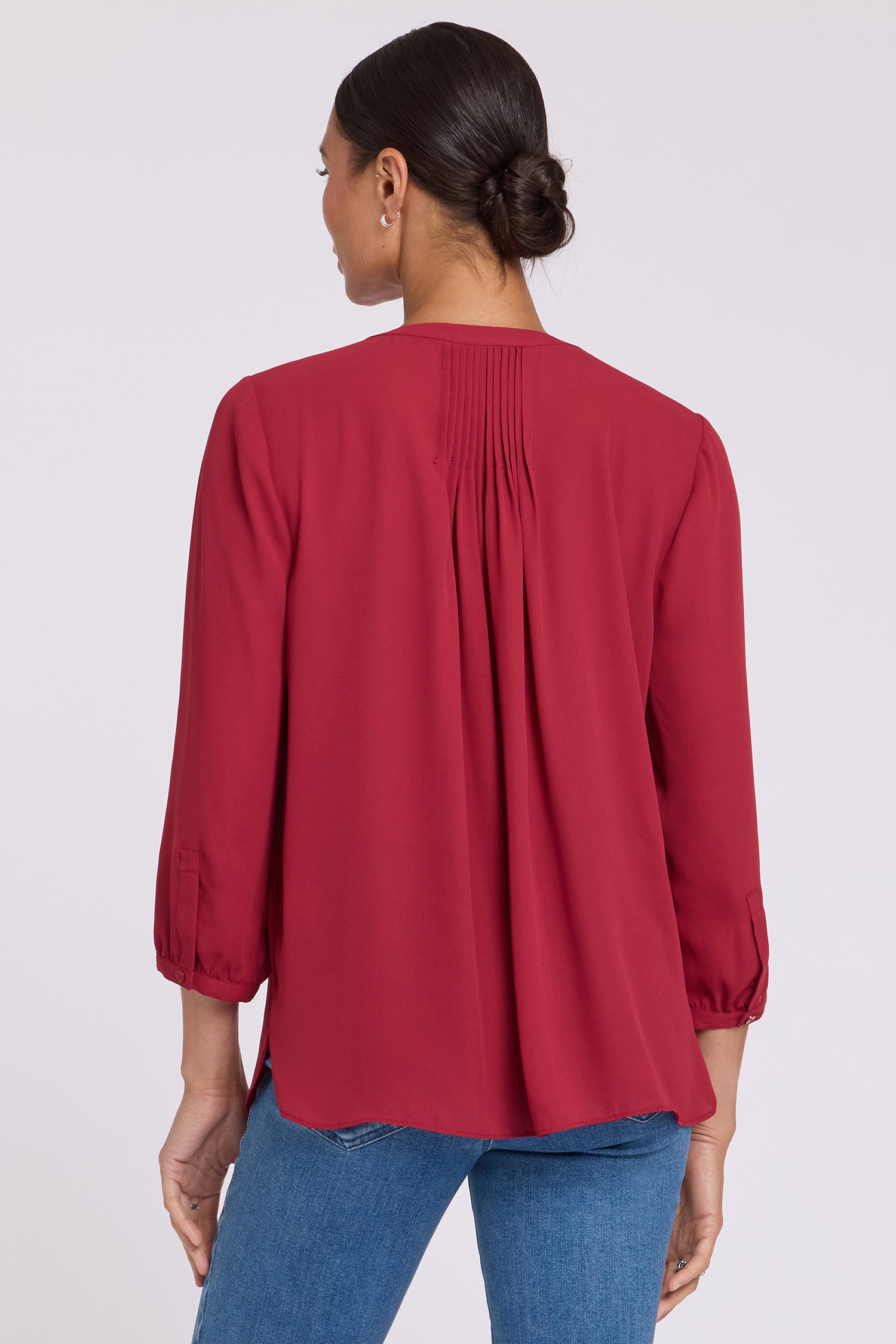 NYDJ Pintuck Blouse  - Beaujolais