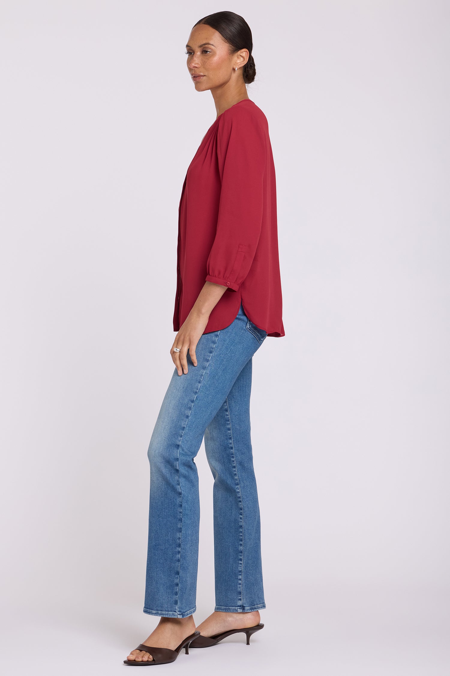 NYDJ Pintuck Blouse  - Beaujolais