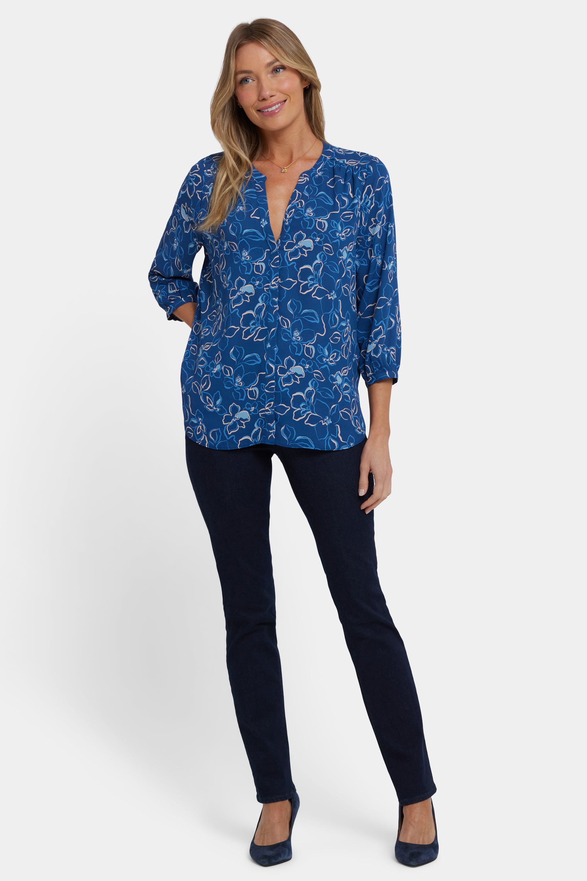 NYDJ Pintuck Blouse  - Fleur d'Yvette
