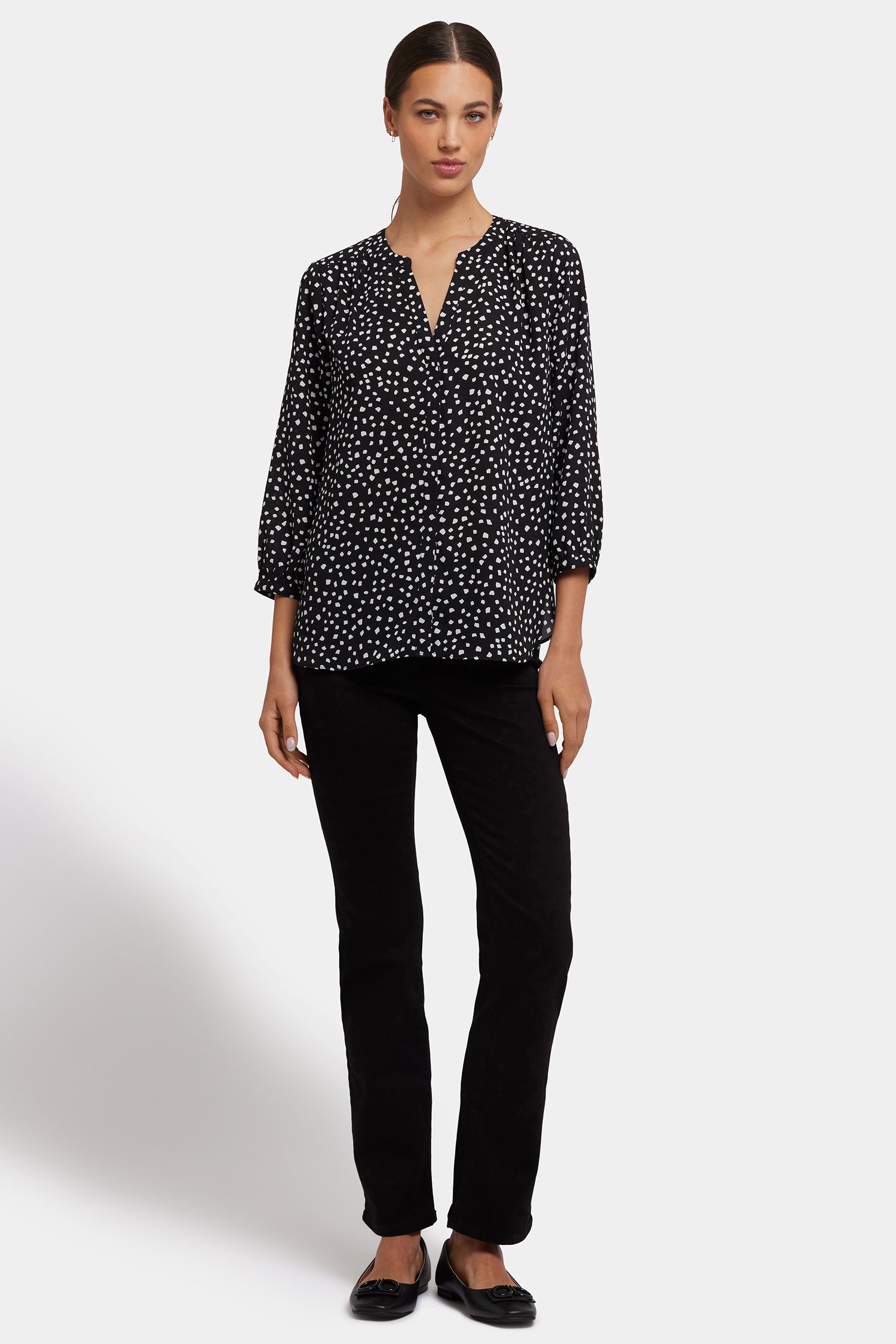 NYDJ Pintuck Blouse  - Francoise Dots