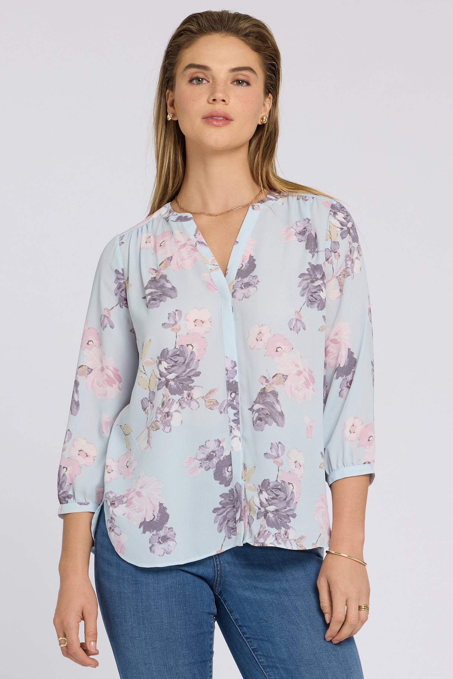 NYDJ Pintuck Blouse  - Graceful Blossom