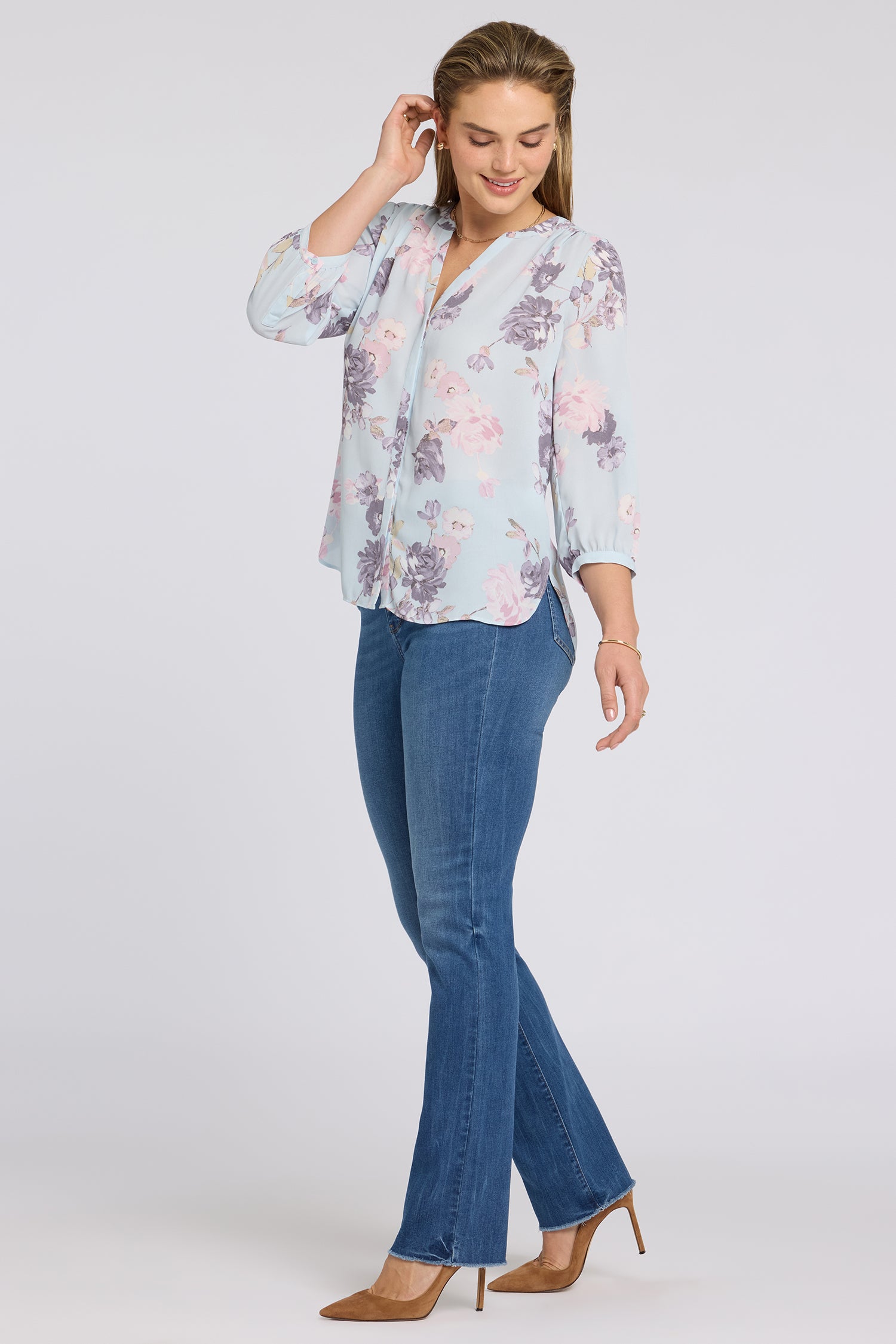 NYDJ Pintuck Blouse  - Graceful Blossom
