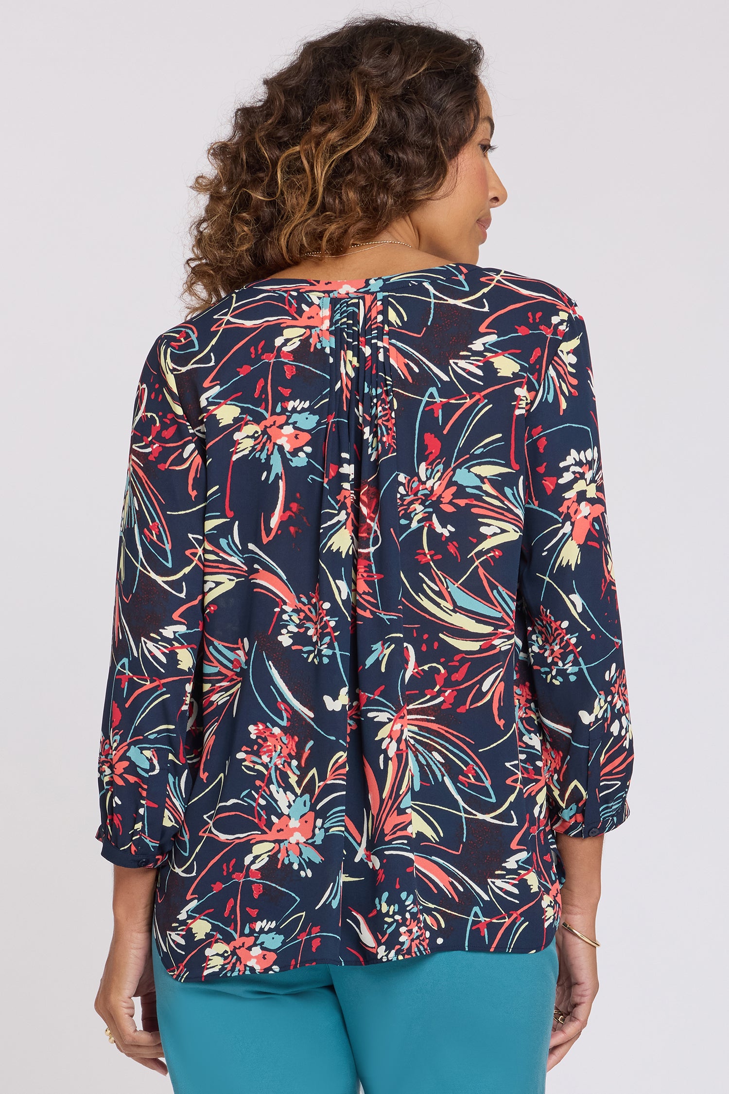 NYDJ Pintuck Blouse  - Blooming Potpourri