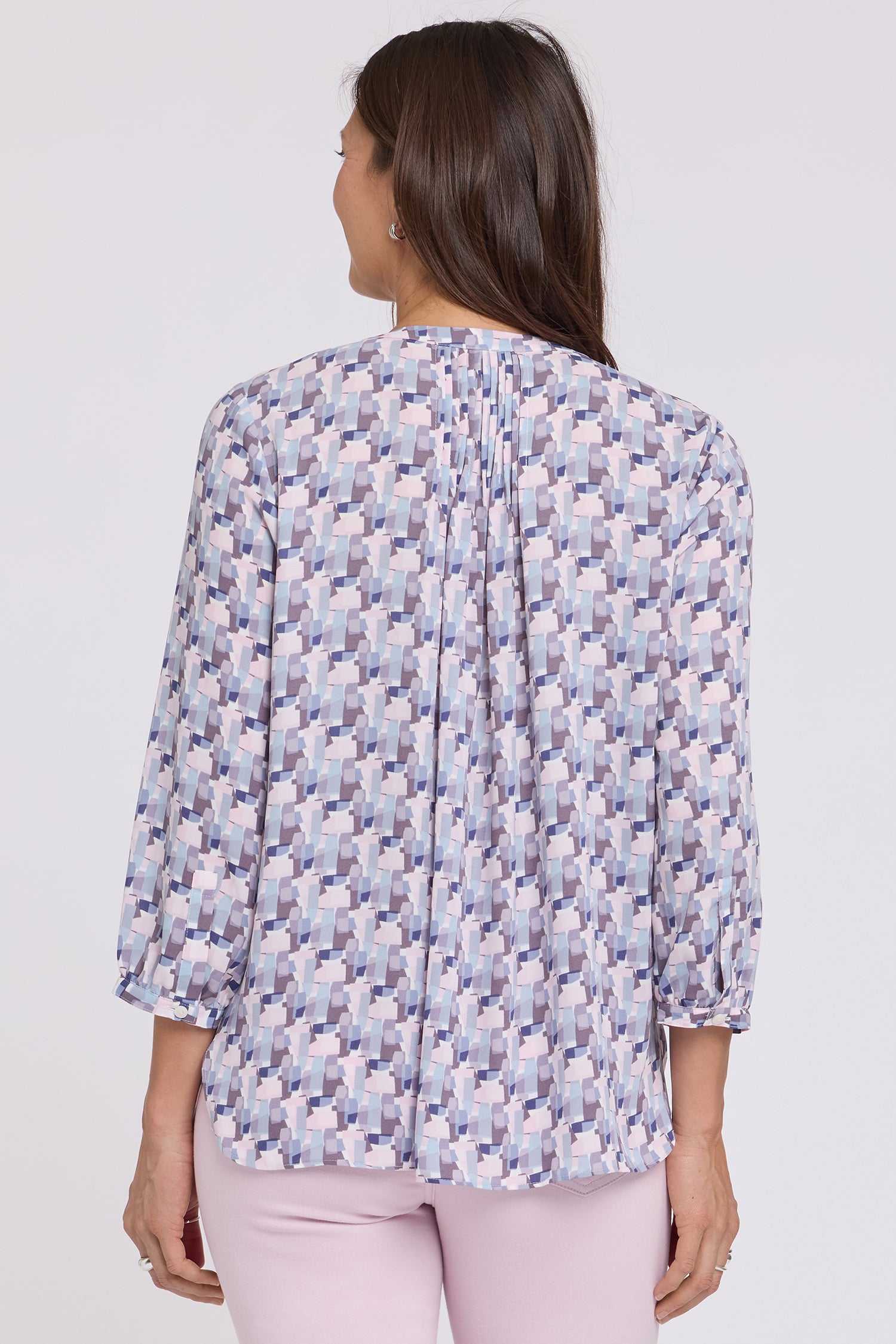 NYDJ Pintuck Blouse  - Aurora Abstract