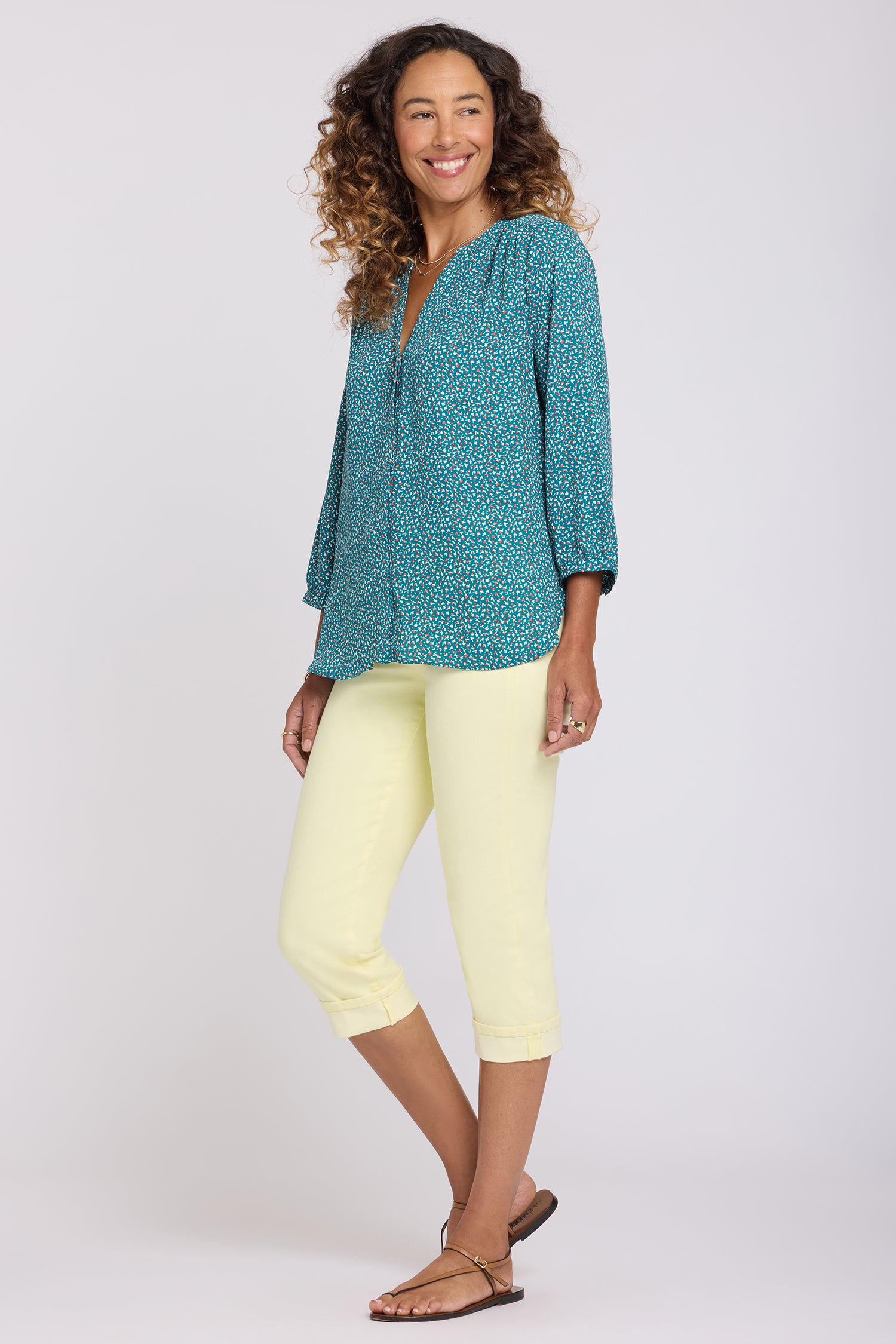 NYDJ Pintuck Blouse  - Darcy Ditsy