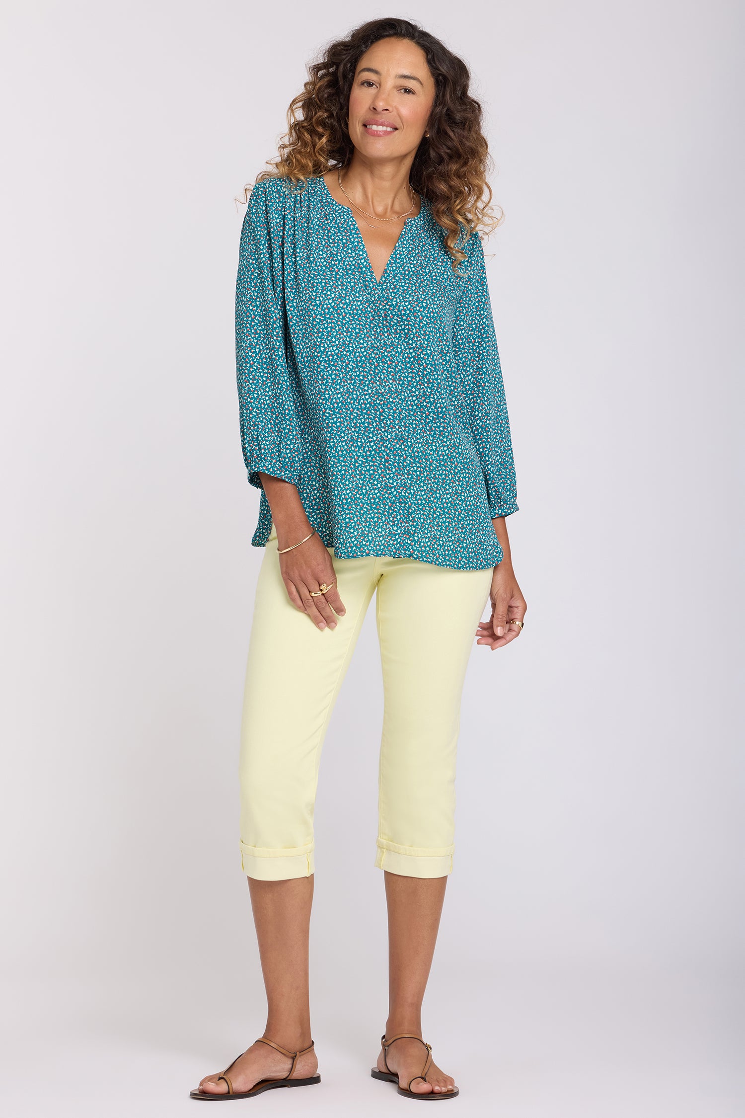 NYDJ Pintuck Blouse  - Darcy Ditsy