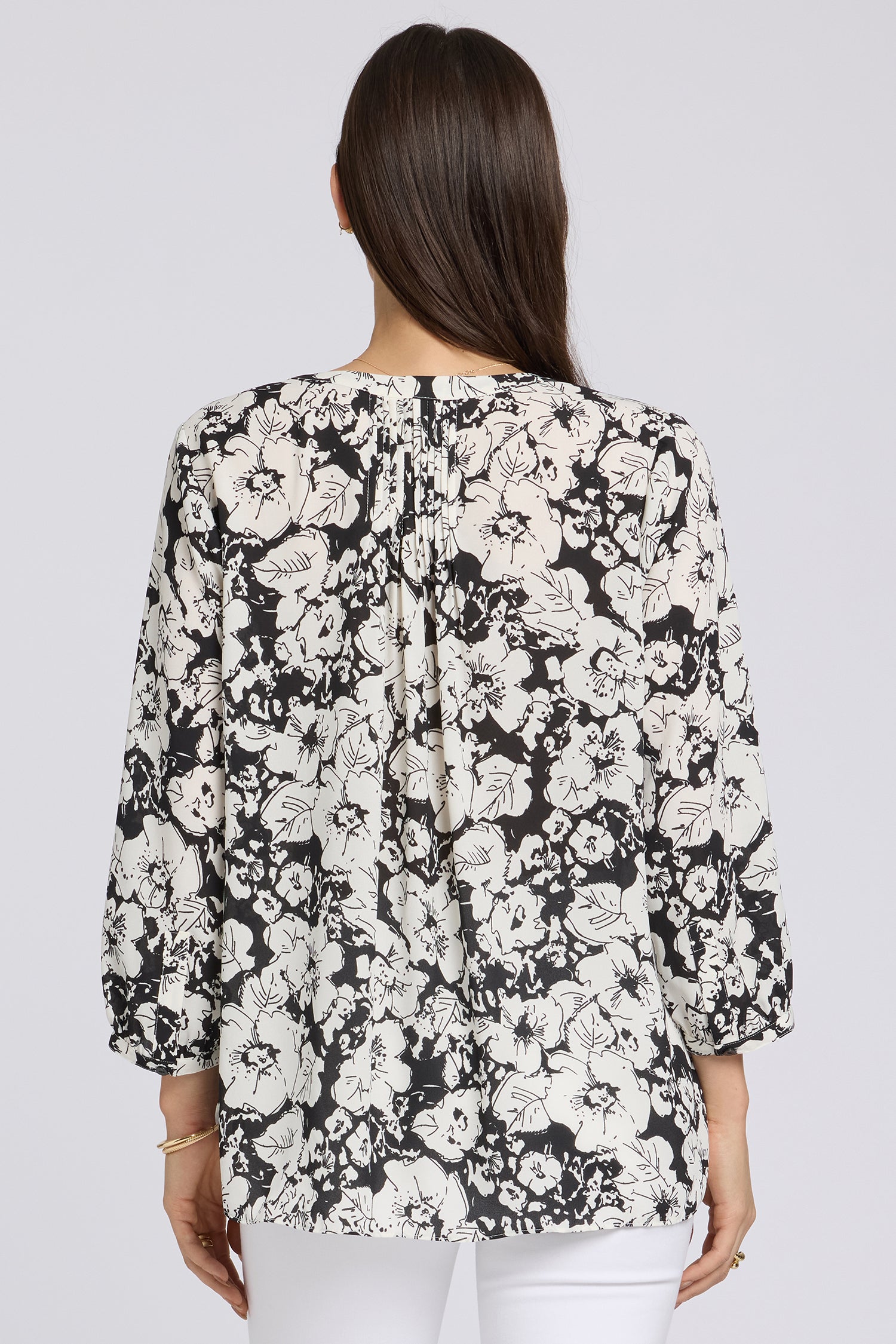 NYDJ Pintuck Blouse  - Poignant Poppies