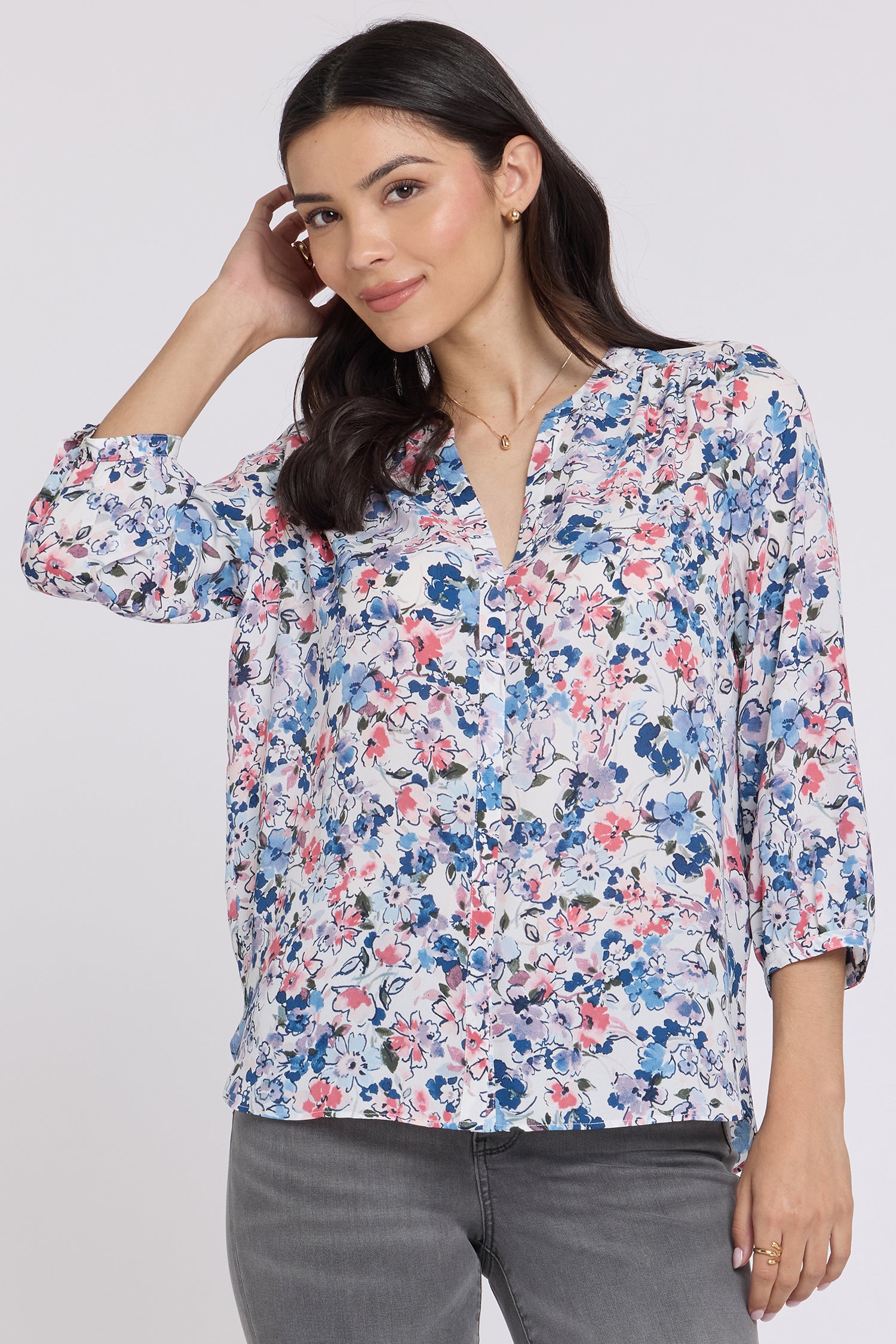 NYDJ Pintuck Blouse  - Desert Blooms