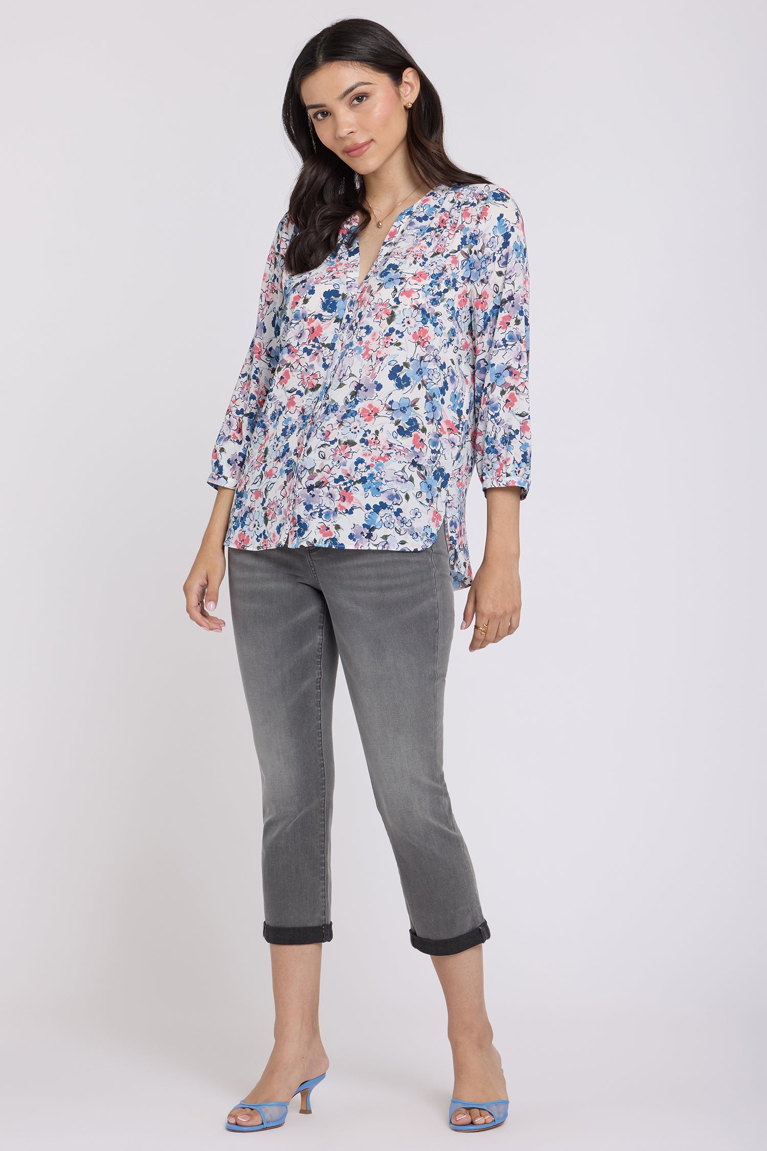 NYDJ Pintuck Blouse  - Desert Blooms