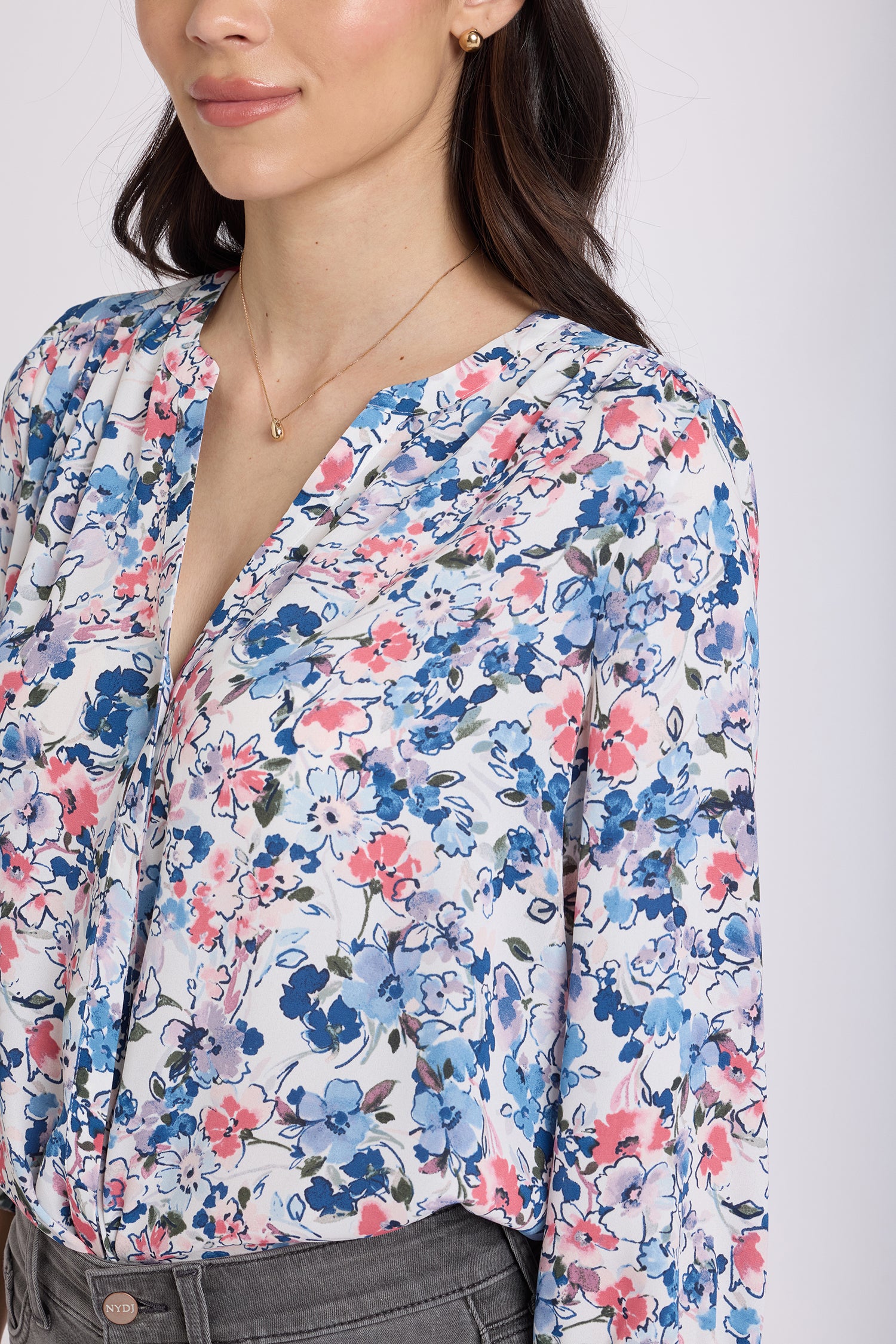 NYDJ Pintuck Blouse  - Desert Blooms