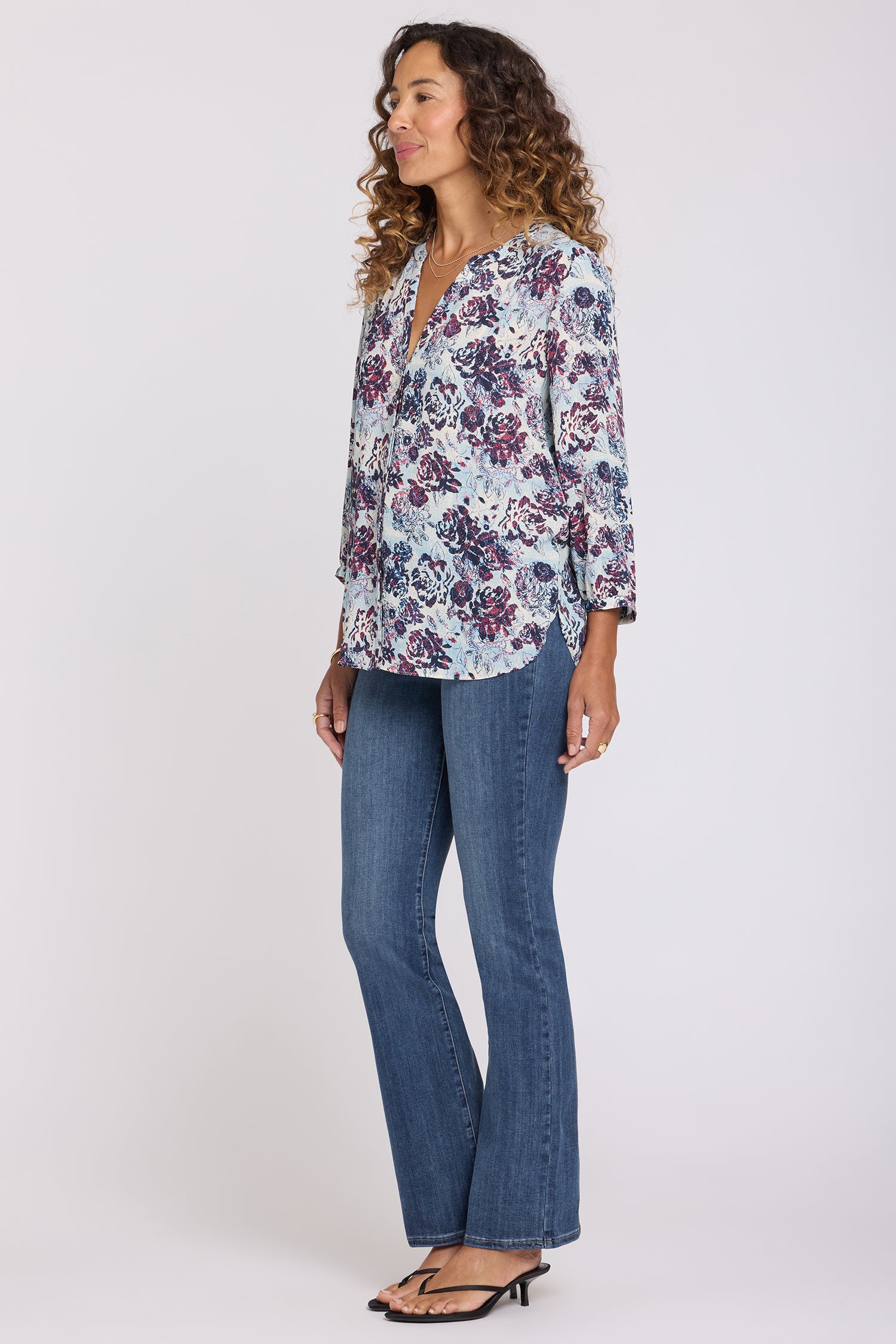 NYDJ Pintuck Blouse  - Ballad Abloom