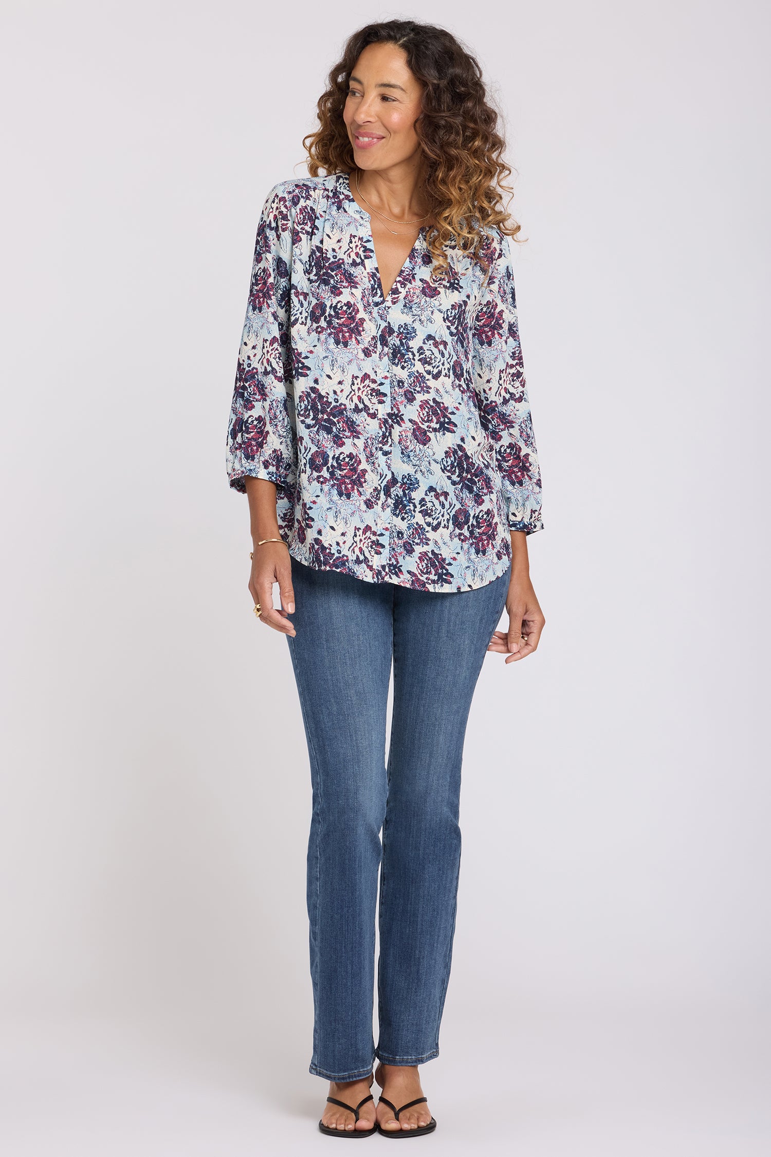 NYDJ Pintuck Blouse  - Ballad Abloom