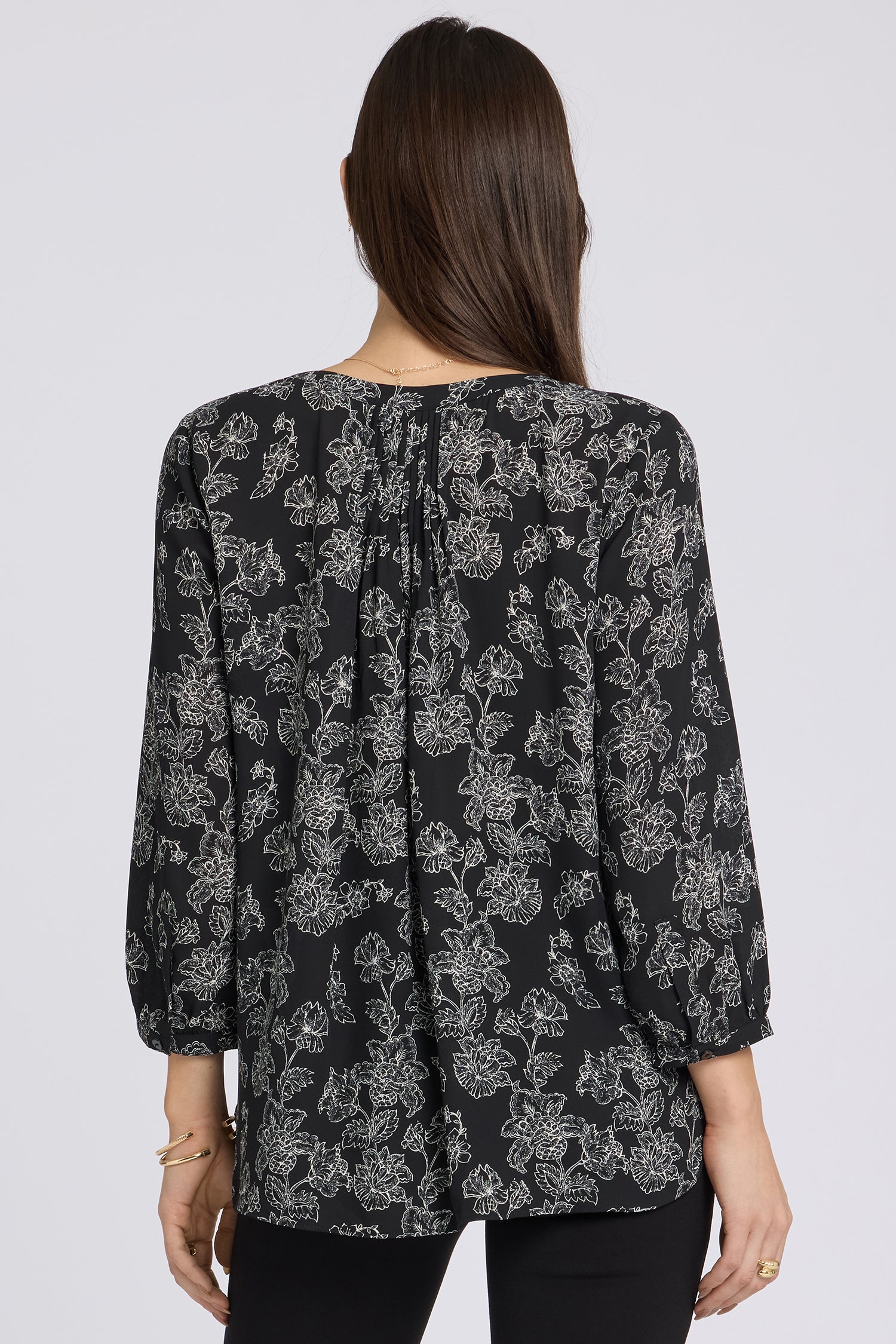 NYDJ Pintuck Blouse  - Floralesque