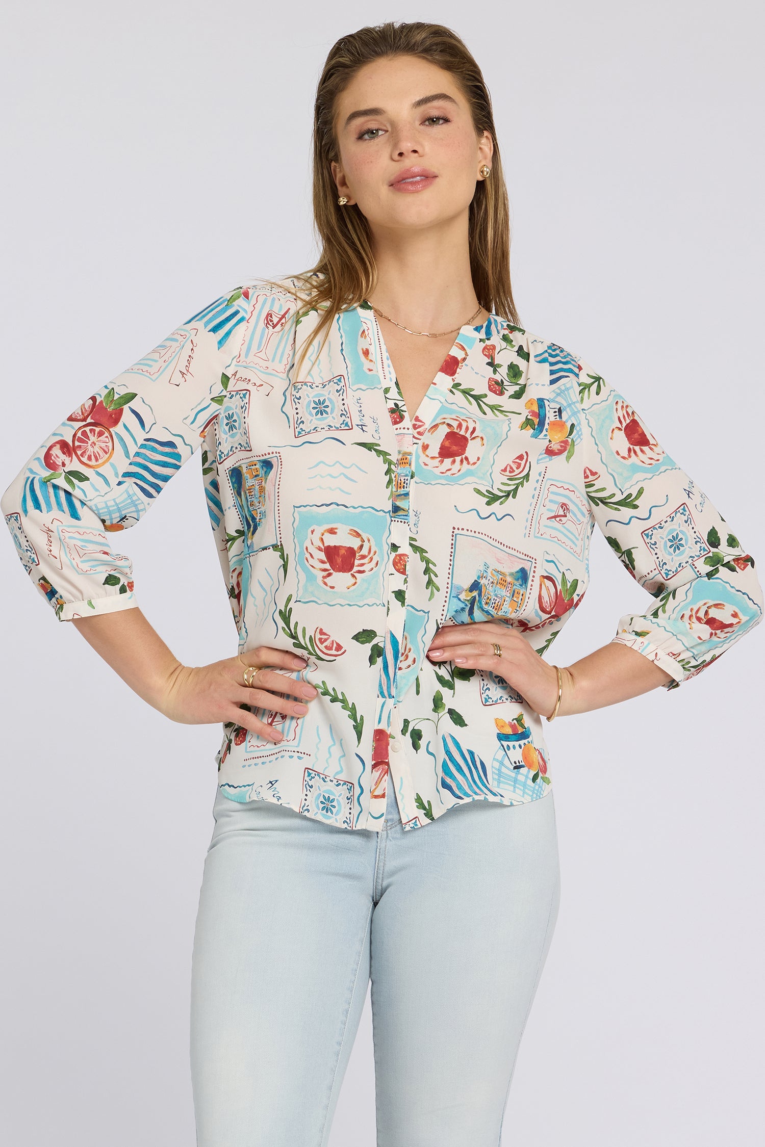 NYDJ Pintuck Blouse  - Dreamscape