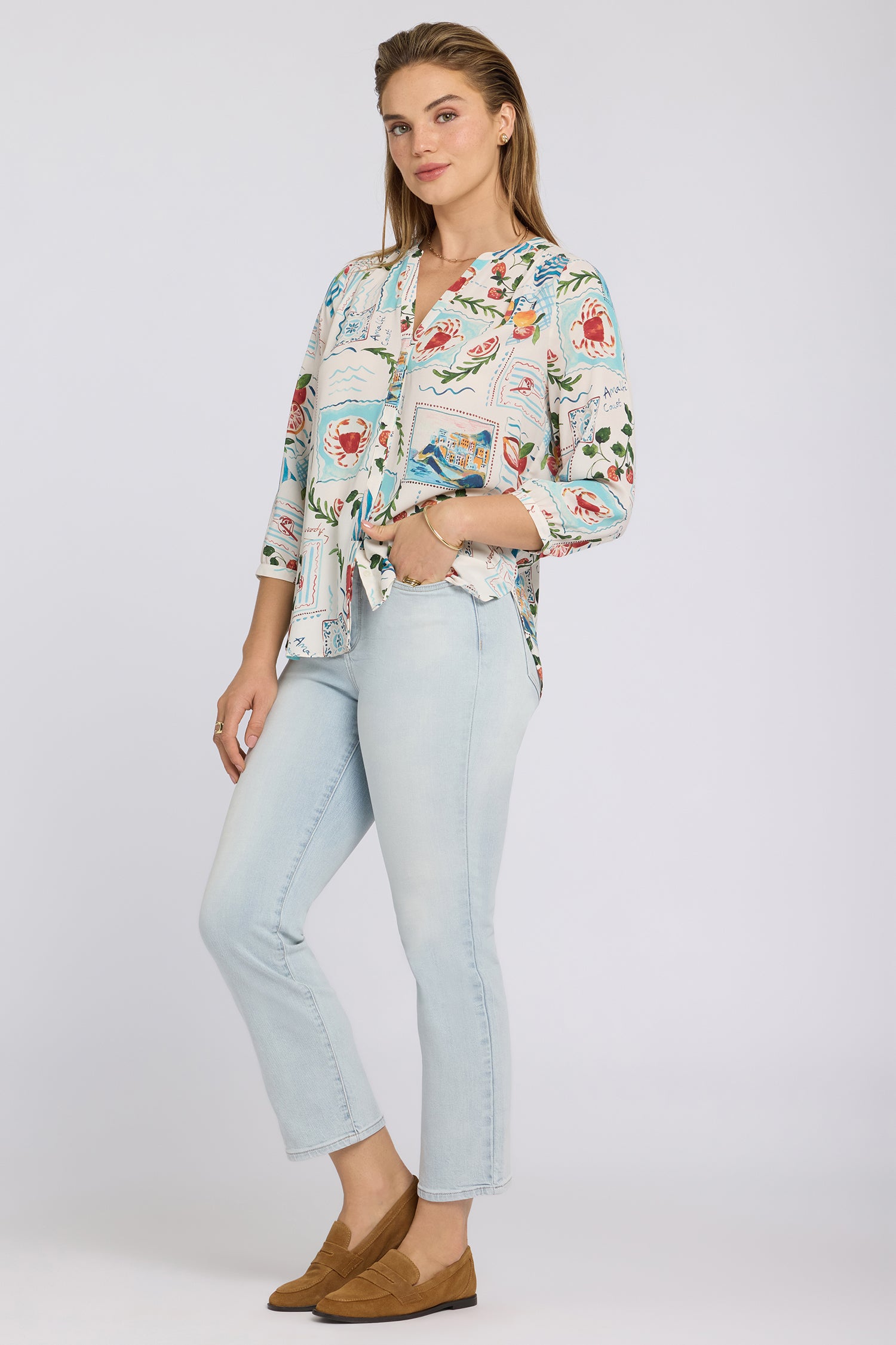 NYDJ Pintuck Blouse  - Dreamscape