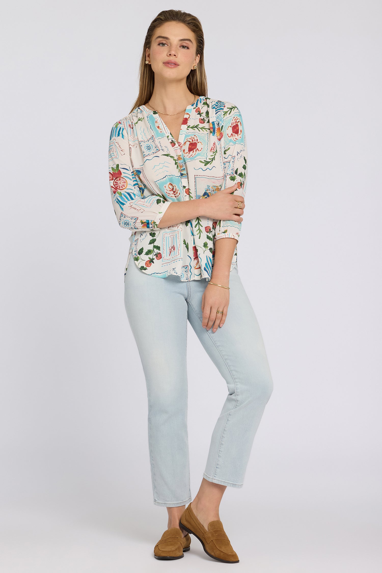 NYDJ Pintuck Blouse  - Dreamscape