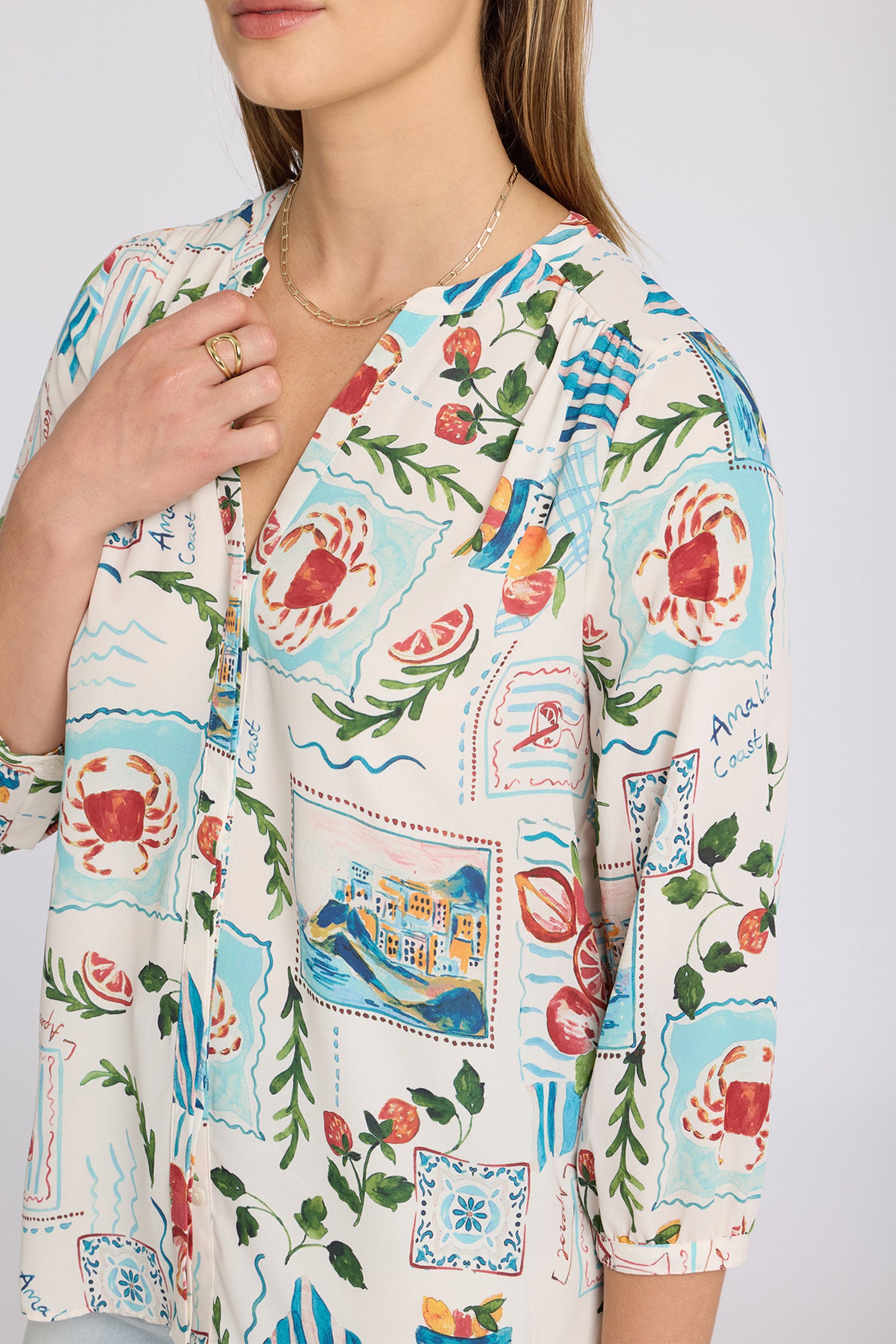 NYDJ Pintuck Blouse  - Dreamscape