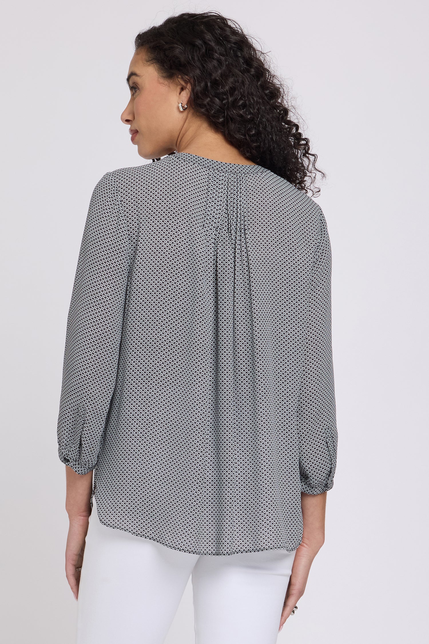 NYDJ Pintuck Blouse  - Night Daisy