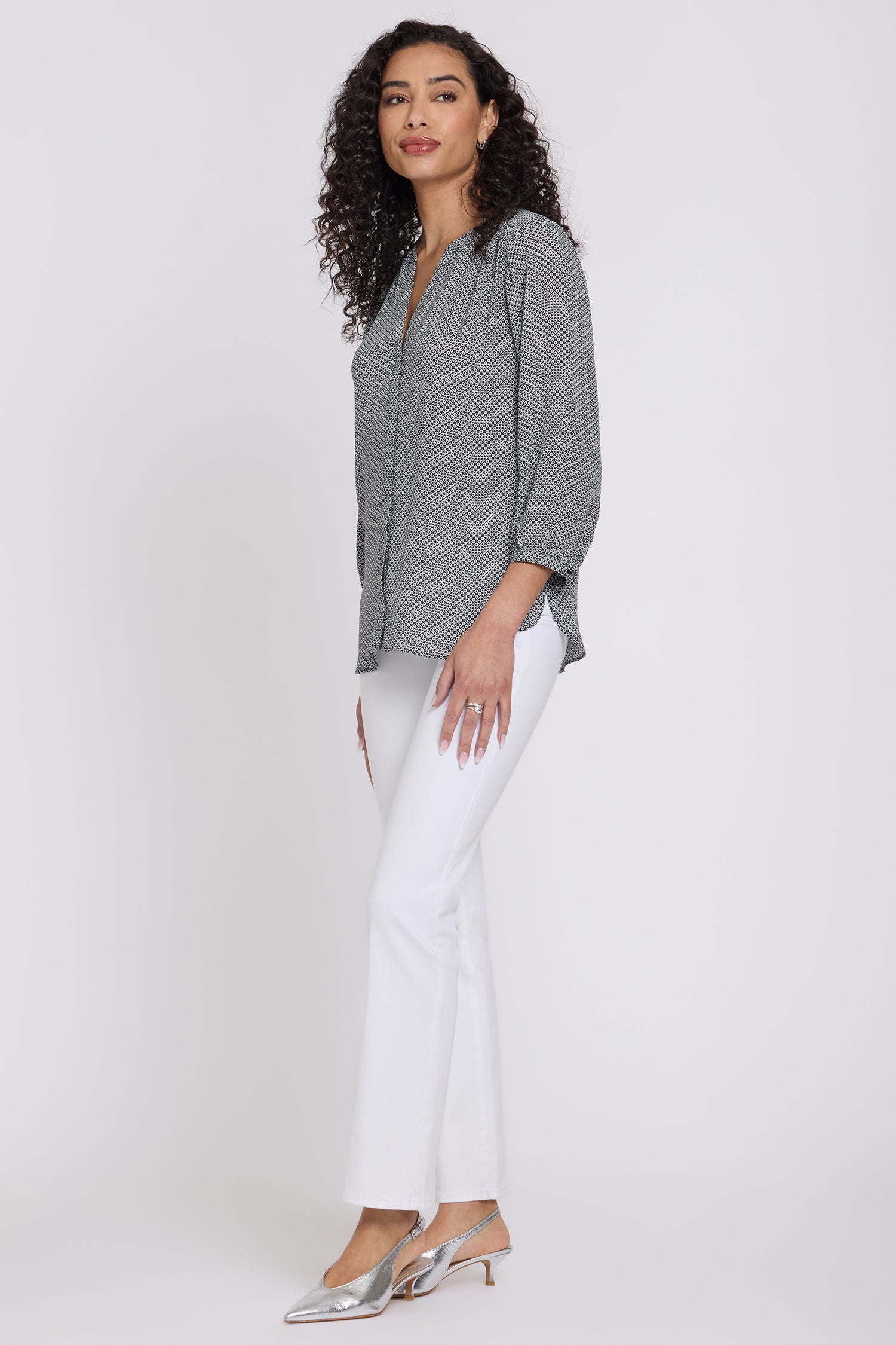 NYDJ Pintuck Blouse  - Night Daisy