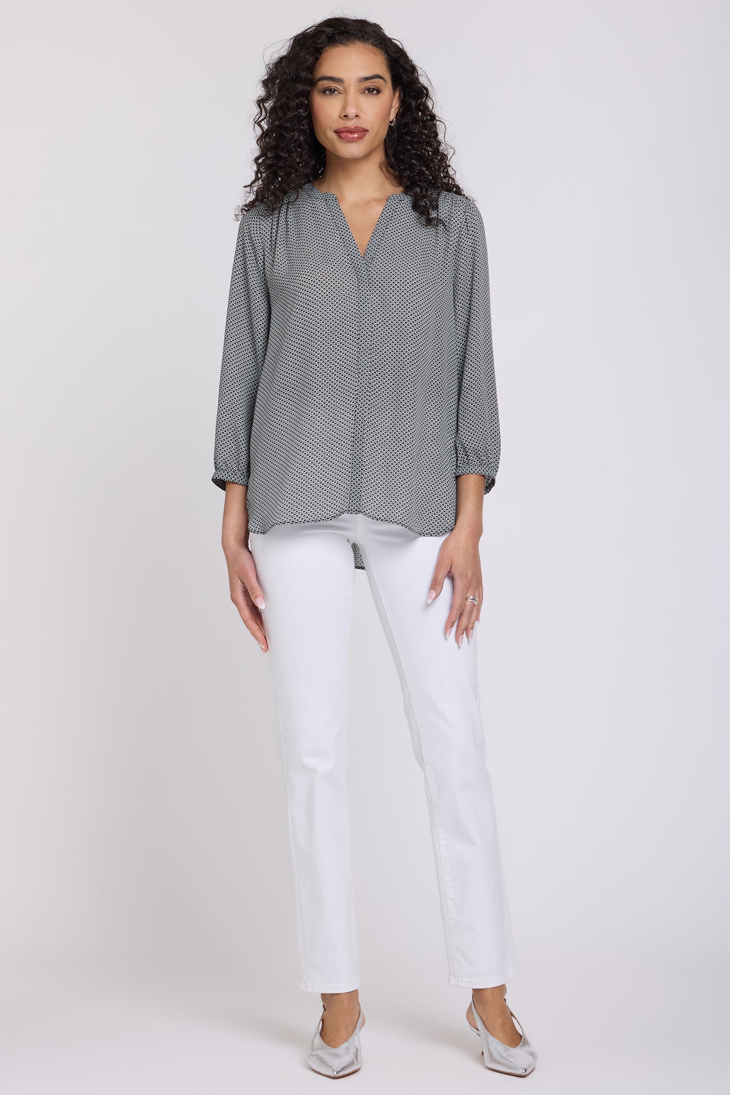 NYDJ Pintuck Blouse  - Night Daisy