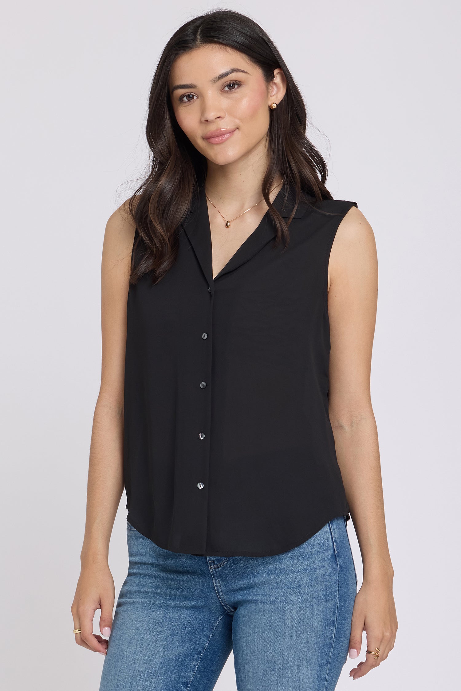 NYDJ Gabrielle Sleeveless Blouse  - Black