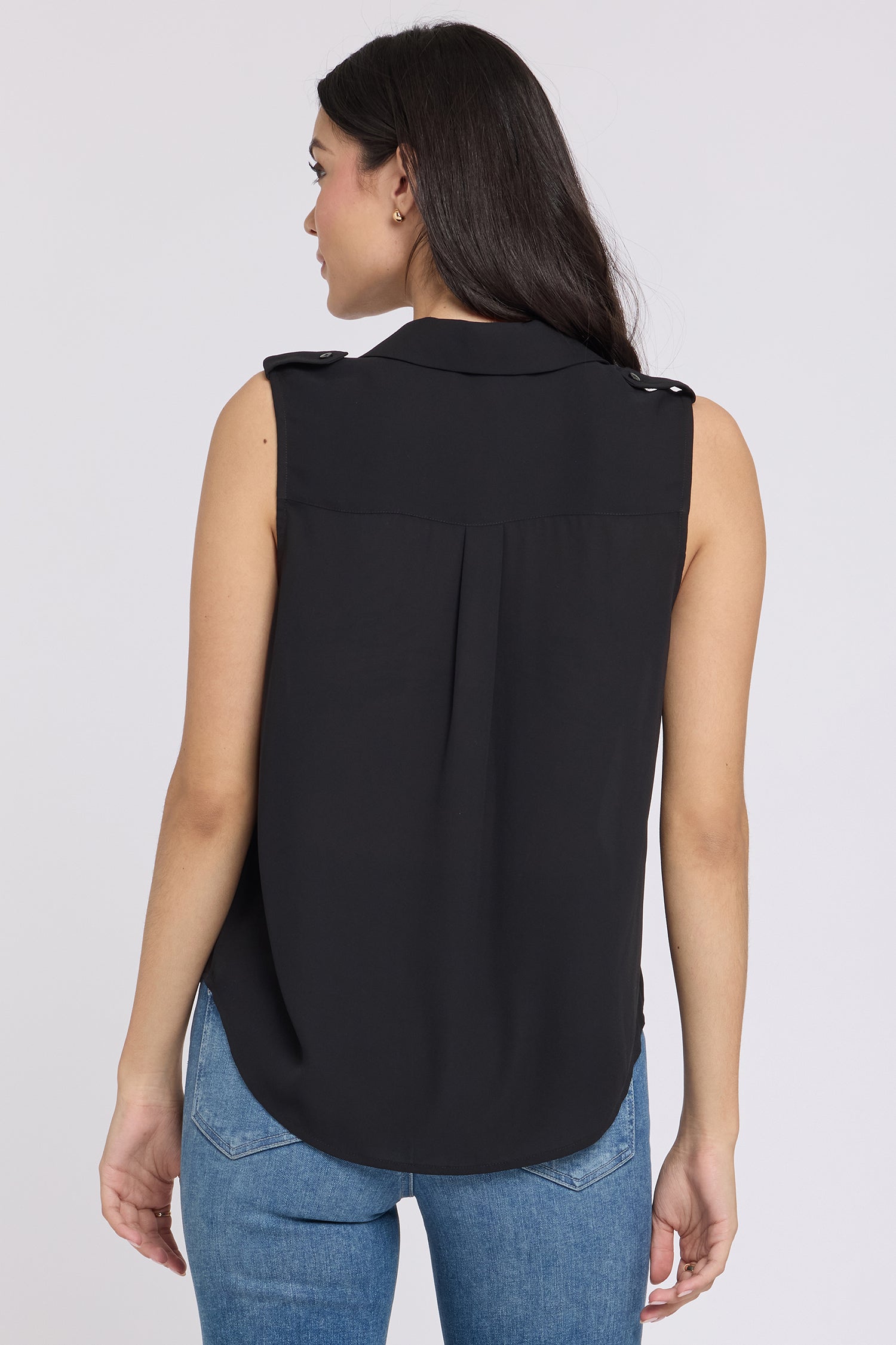 NYDJ Gabrielle Sleeveless Blouse  - Black