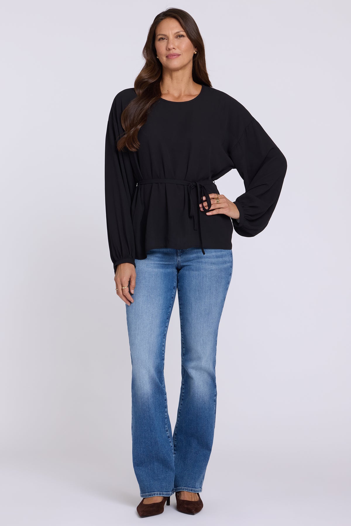 NYDJ Chelsea Blouse  - Black