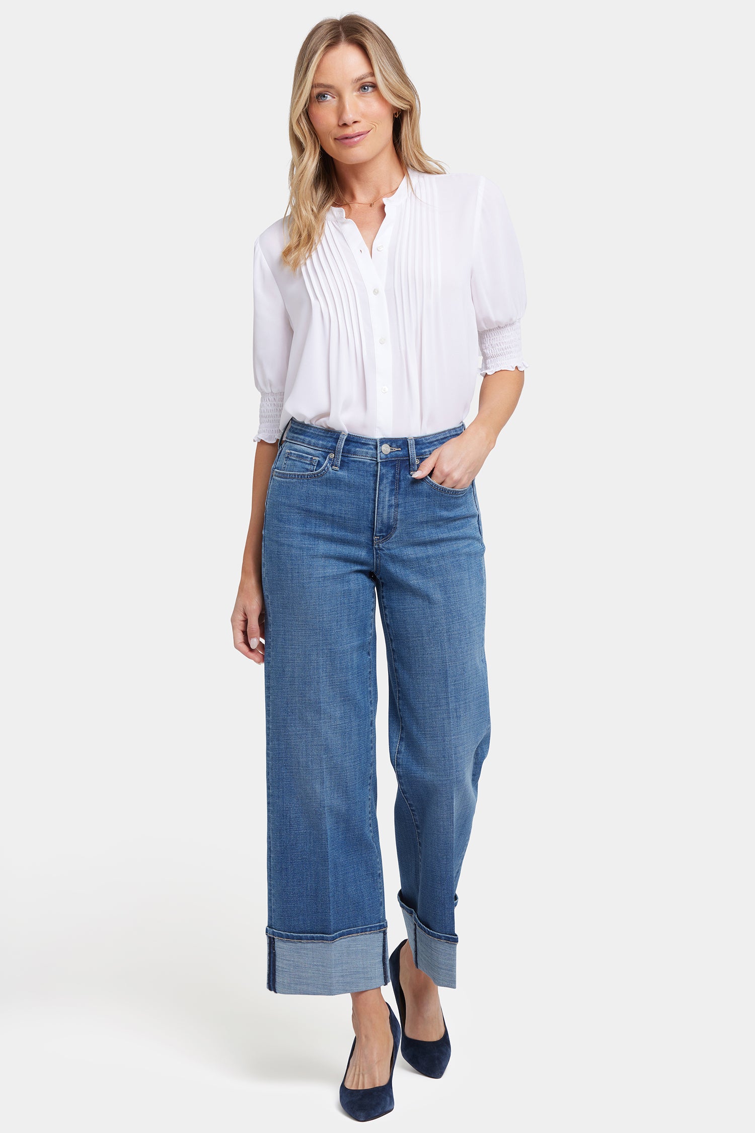 NYDJ Teresa Wide Leg Jeans  With High Rise, 28