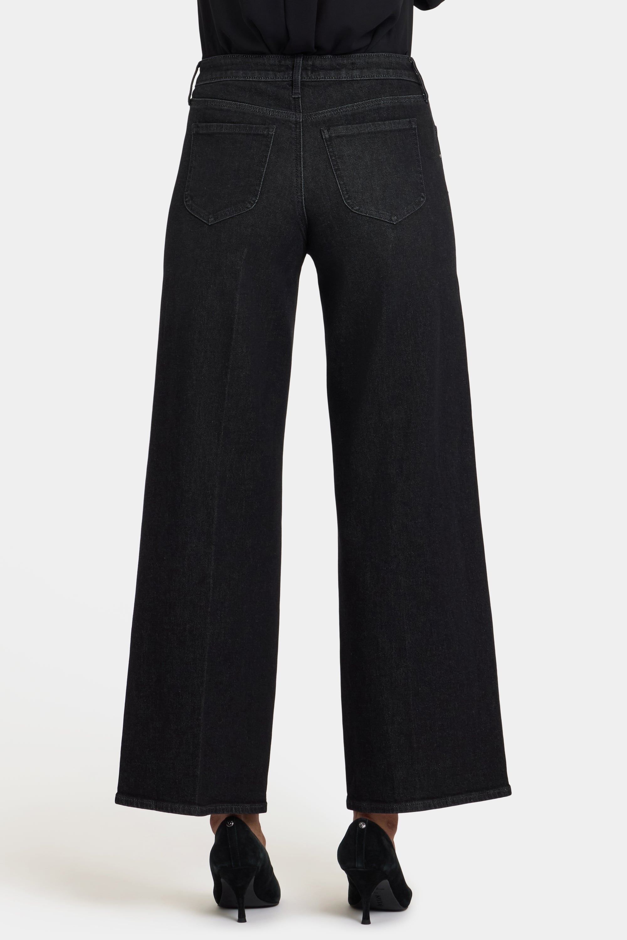 NYDJ Teresa Wide Leg Jeans With Rhinestones, Front Slits And 31