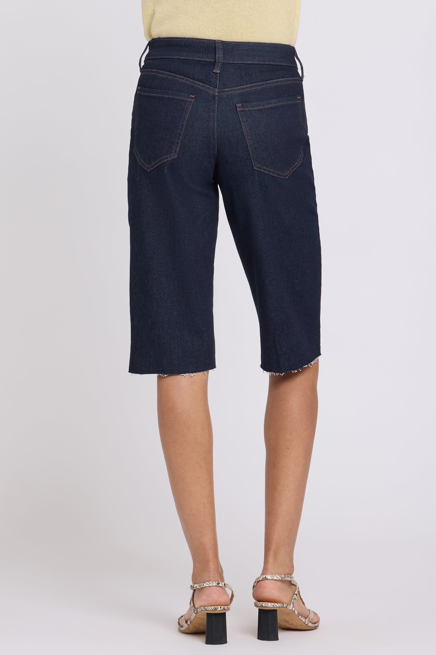 NYDJ Kristie '80s Bermuda Denim Shorts With Pressed Creases And Raw Hems - Magical
