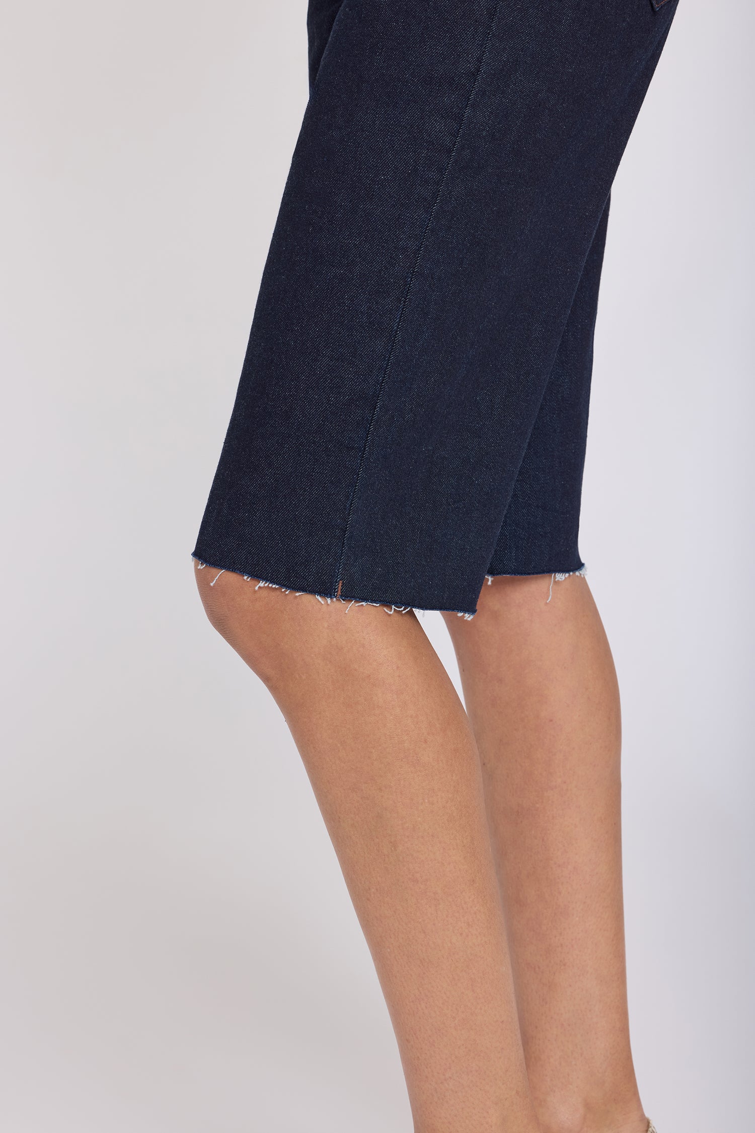 NYDJ Kristie '80s Bermuda Denim Shorts With Pressed Creases And Raw Hems - Magical
