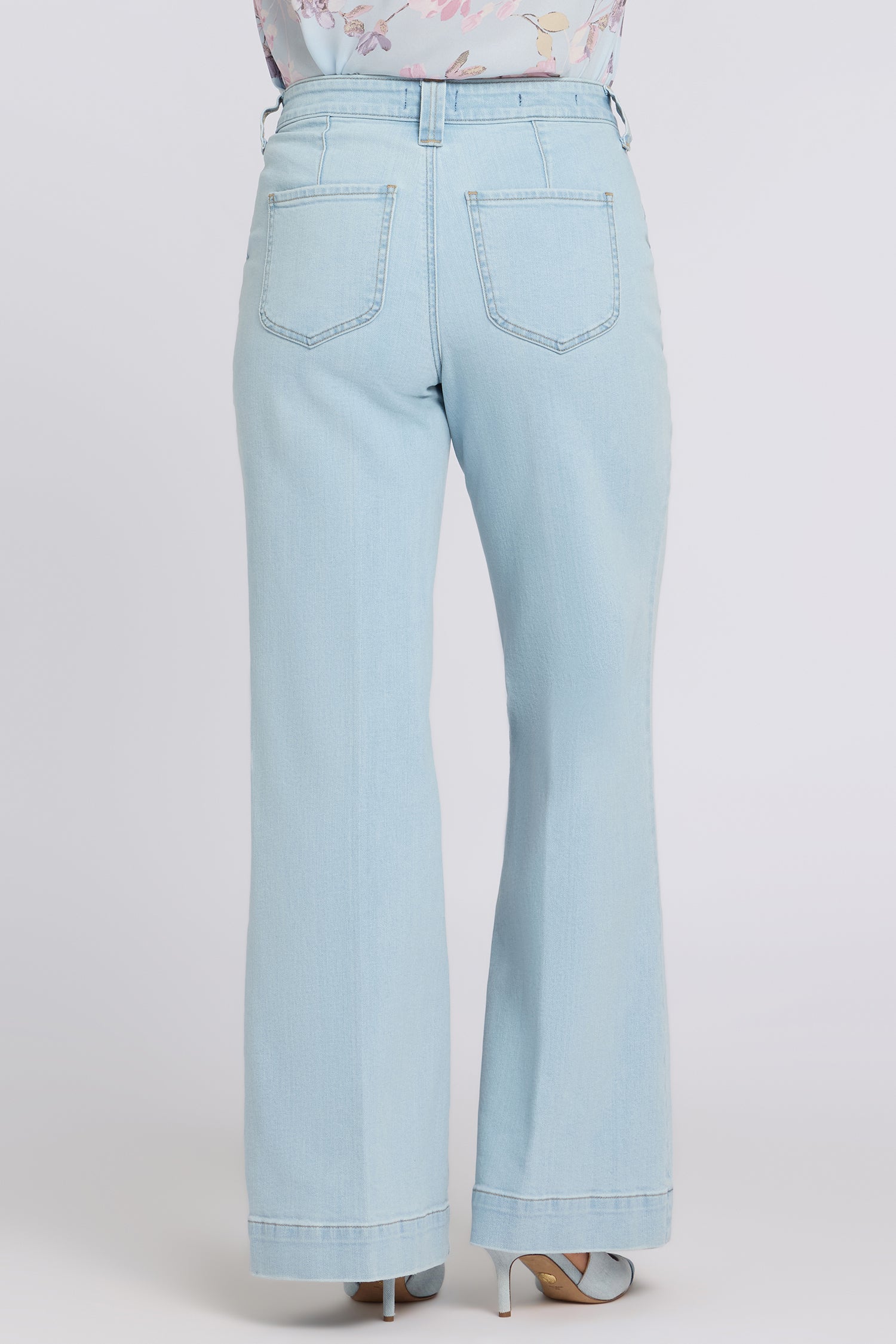 NYDJ Mia Palazzo Jeans With High Rise And Wide Belt Loops - Sky Valley