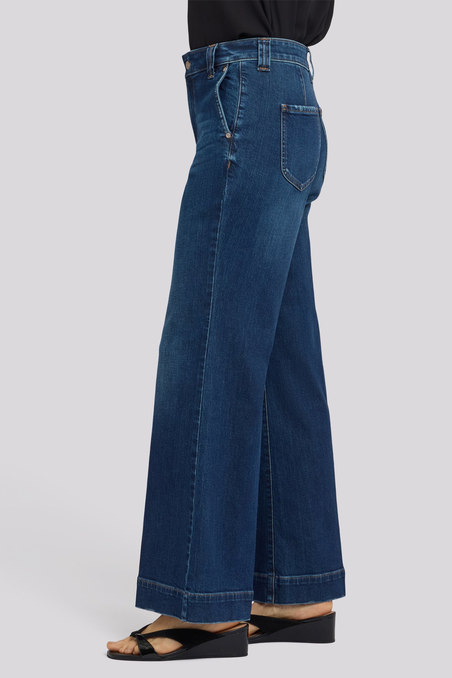 NYDJ Mia Palazzo Jeans With High Rise And Wide Belt Loops - Sunset Villa